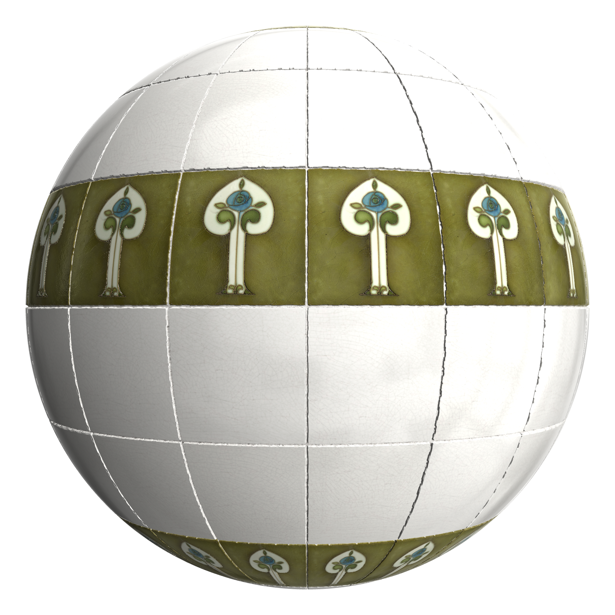 3D sphere preview of  Roosachtige Bloem Tile, Stack seamless texture