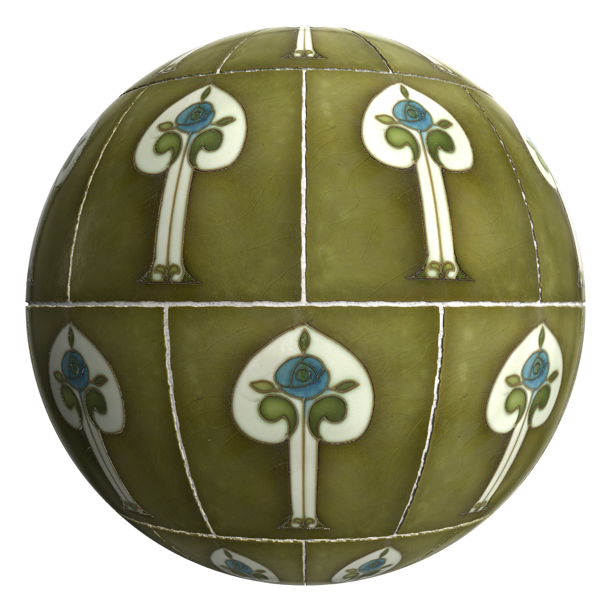 3D sphere preview of  Roosachtige Bloem Tile, Stretcher seamless texture