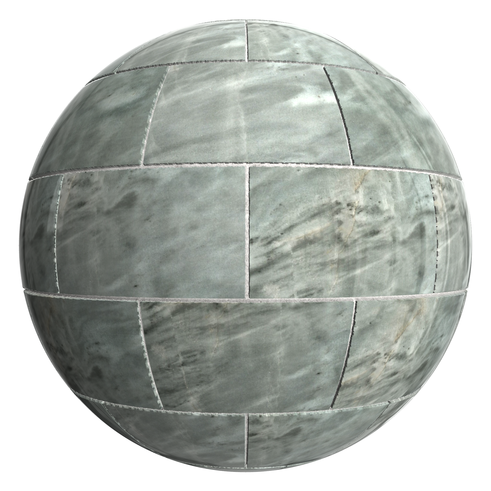3D sphere preview of Bardiglio Marble, Stretcher seamless texture