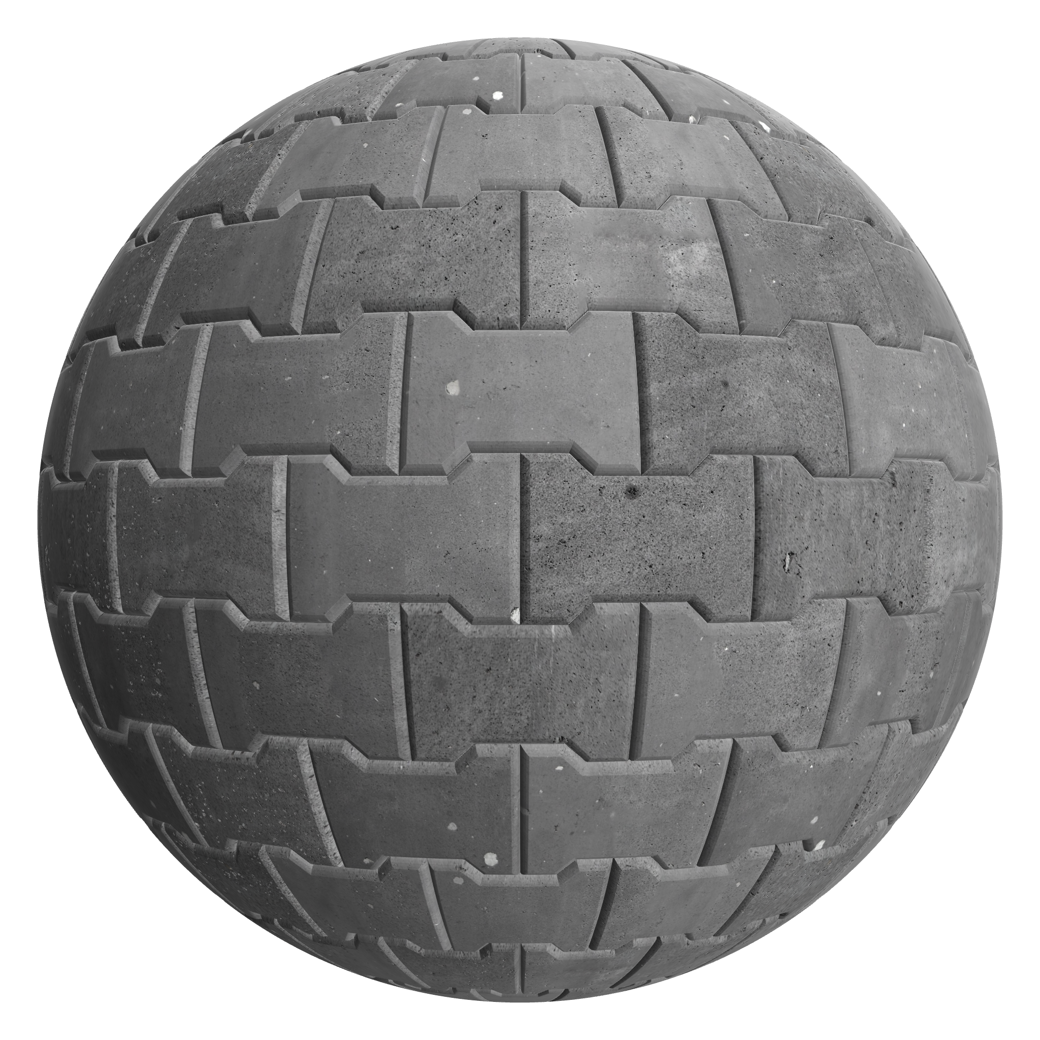 3D sphere preview of Basalt, Bowtie Pavers seamless texture