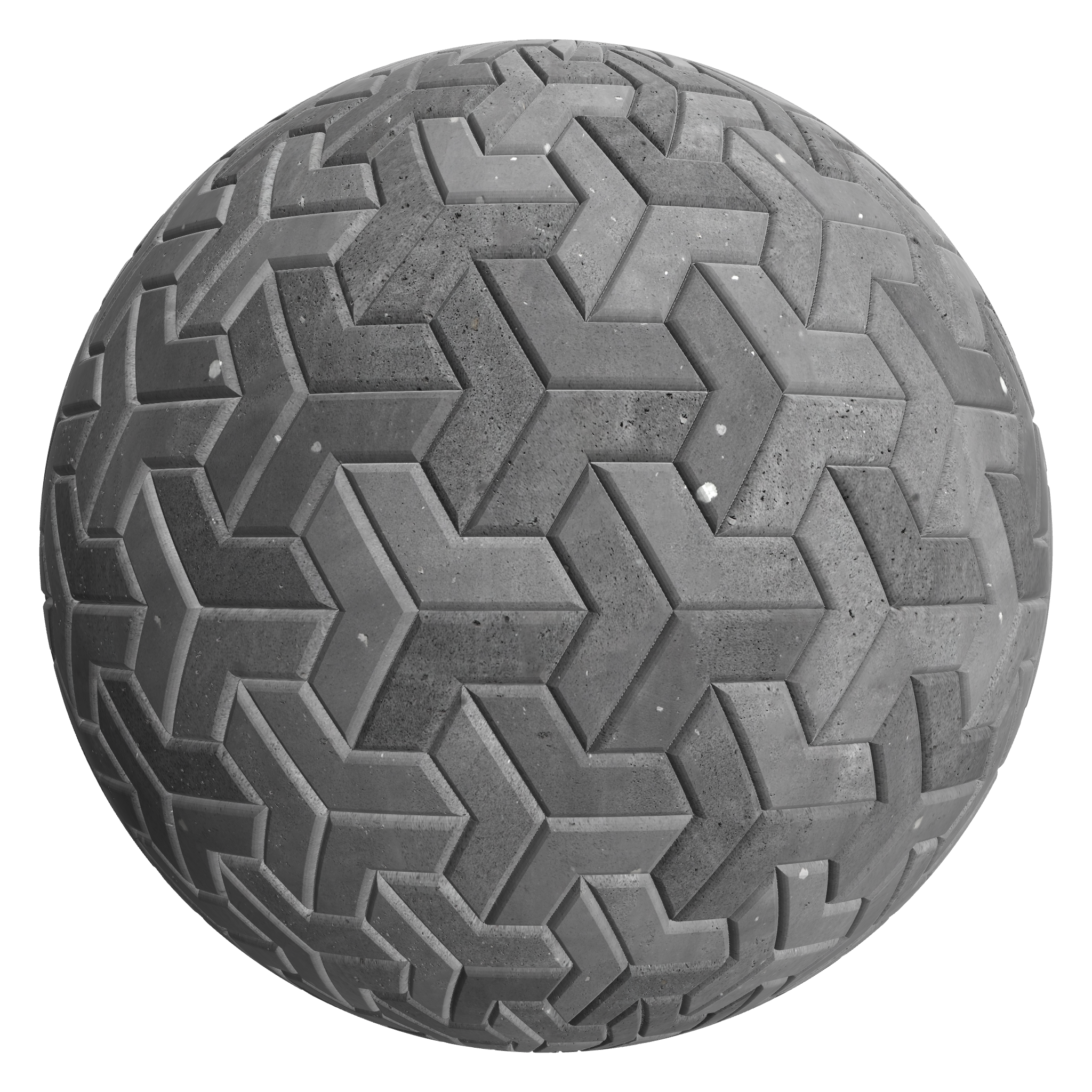 3D sphere preview of Basalt, V Pavers  seamless texture