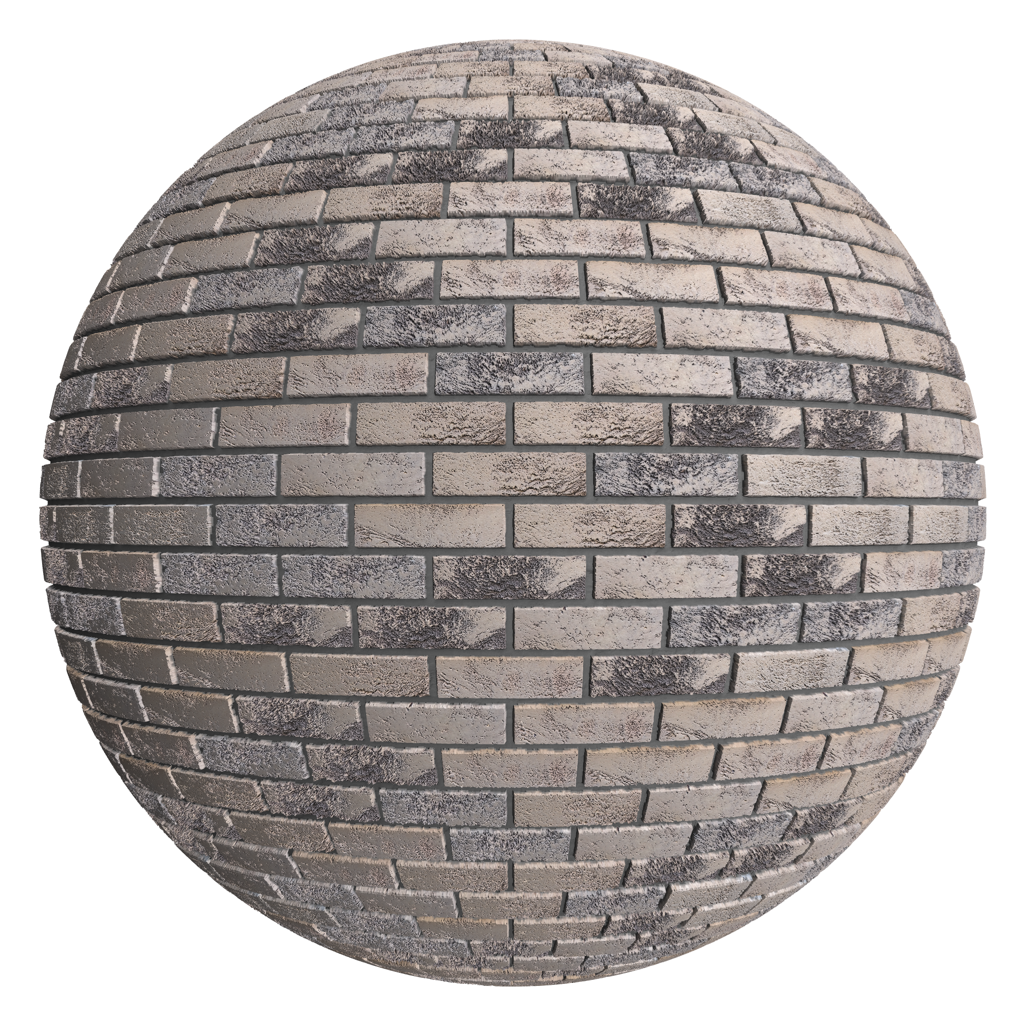 3D sphere preview of Beige Brick, Stretcher seamless texture