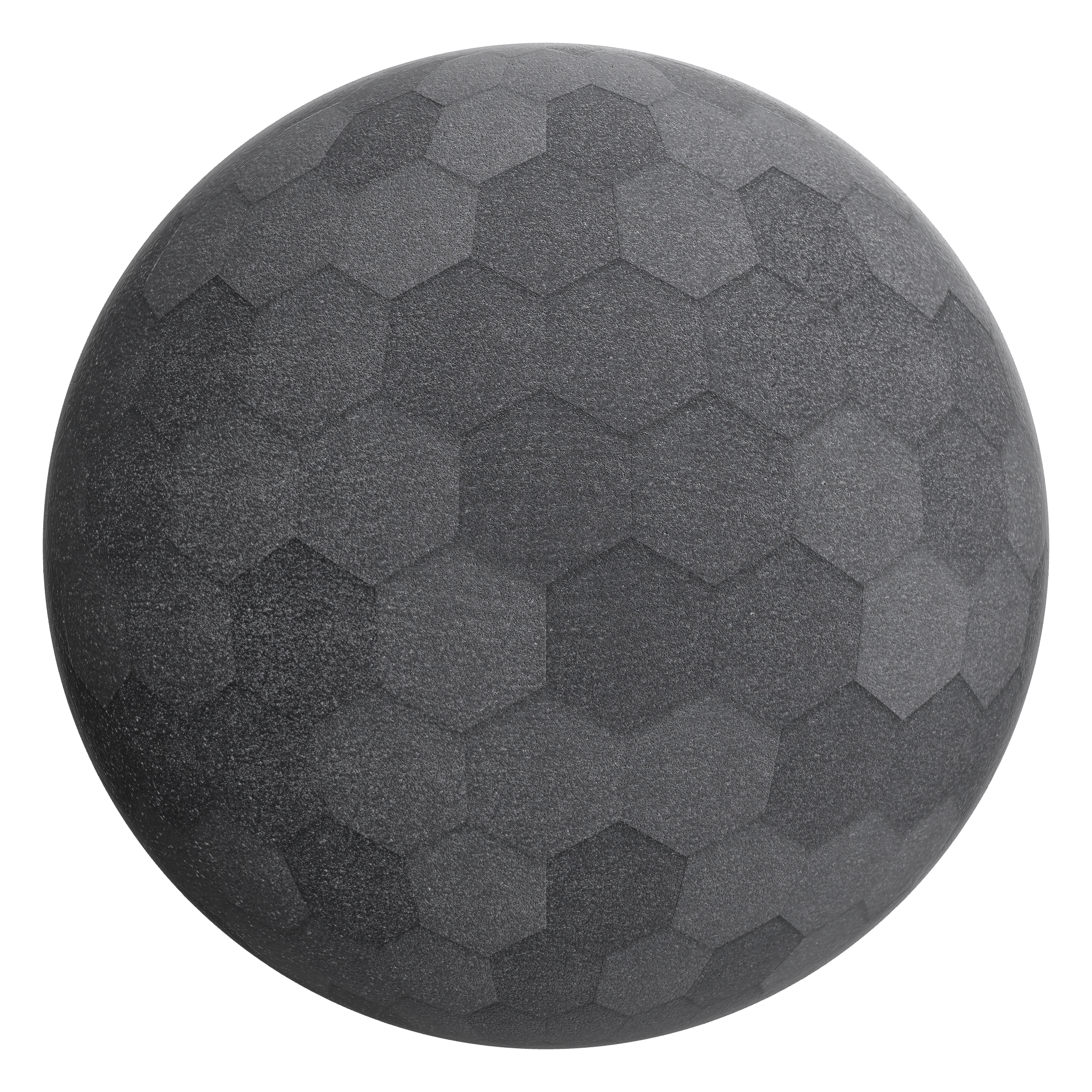 3D sphere preview of Bitumen Hexagonal Shingles seamless texture