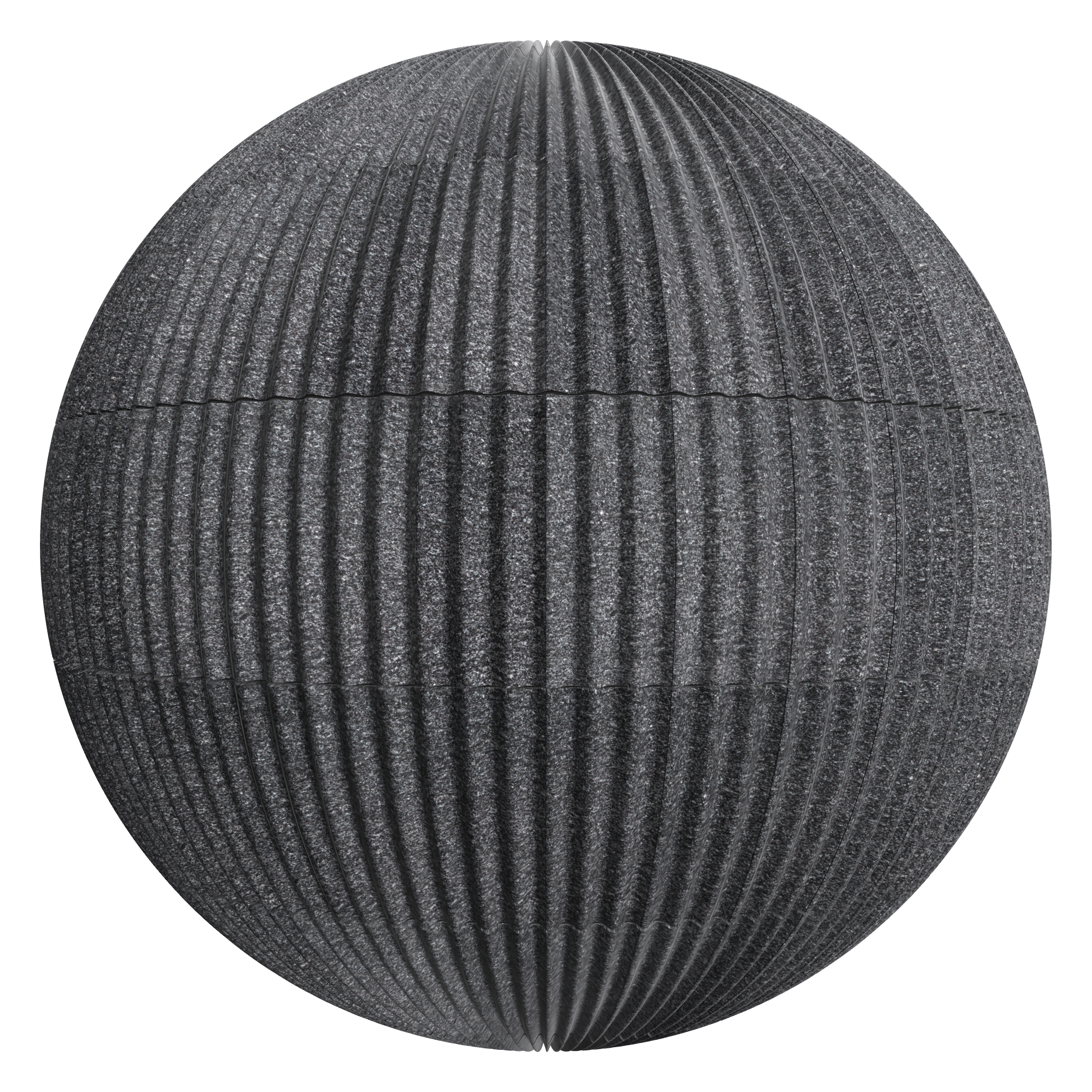 3D sphere preview of Corrugated Bitumen Roof Tile Stack seamless texture