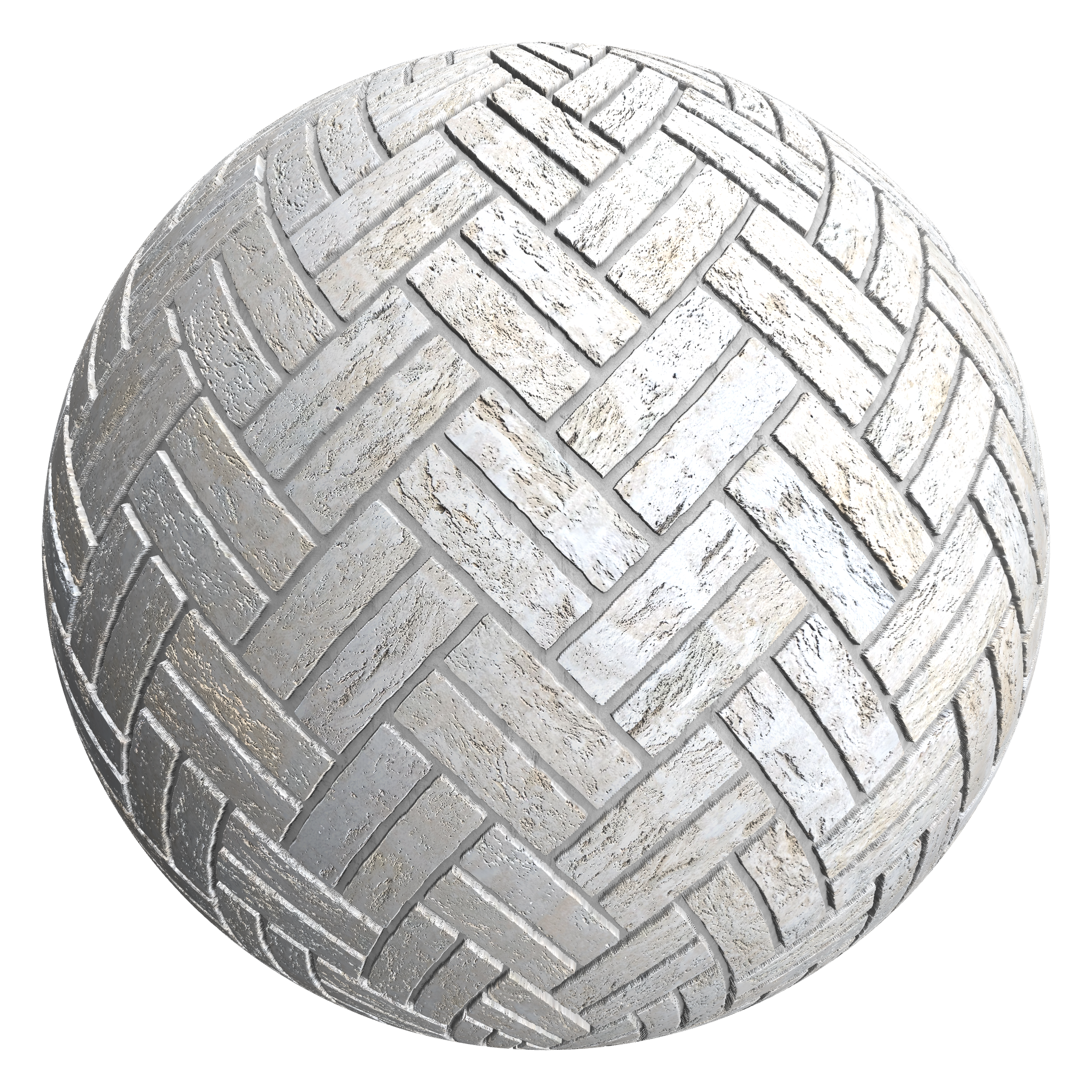 3D sphere preview of Buff, Double Herringbone seamless texture