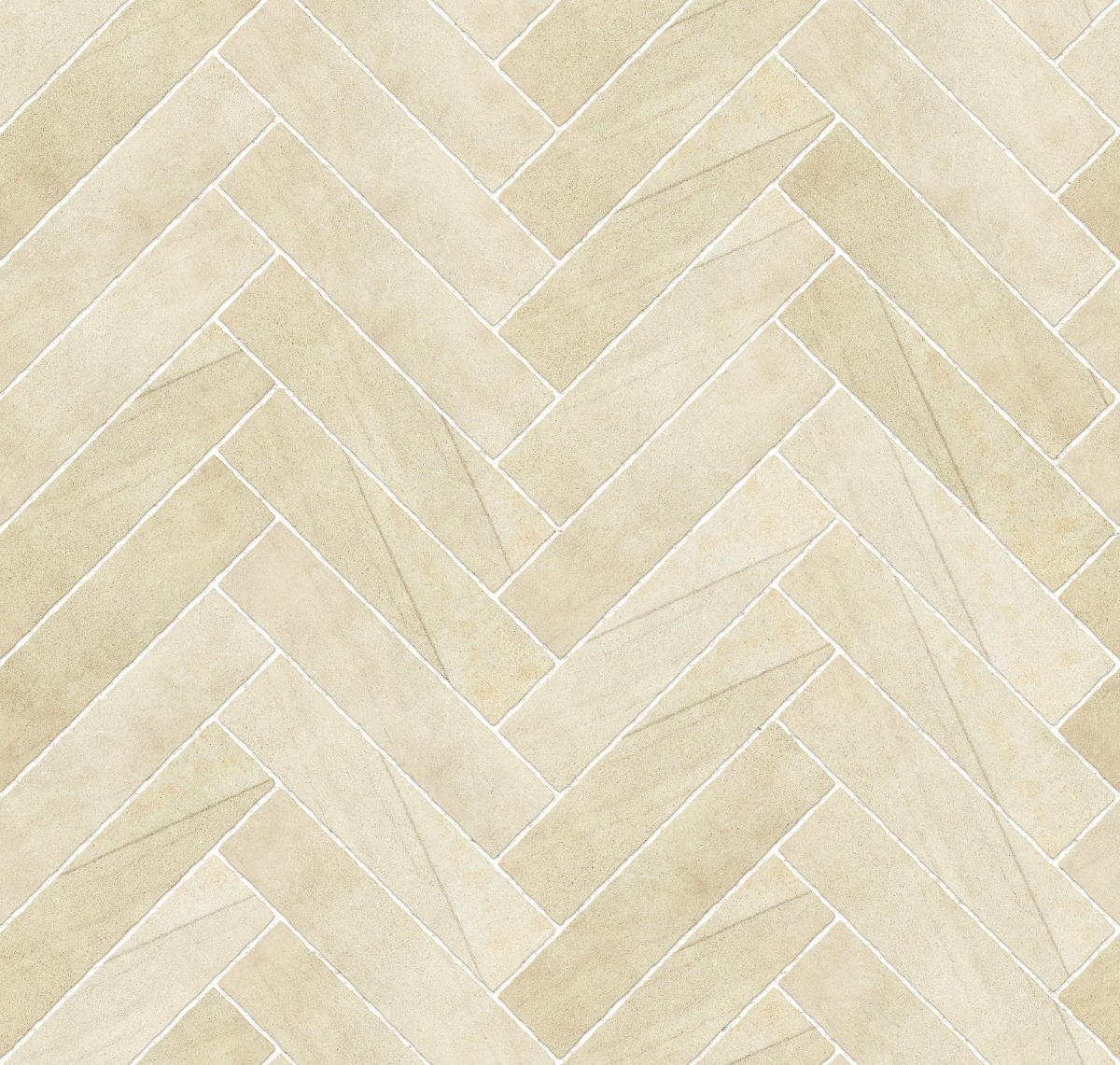 A seamless stone texture with buff sandstone blocks arranged in a Herringbone pattern