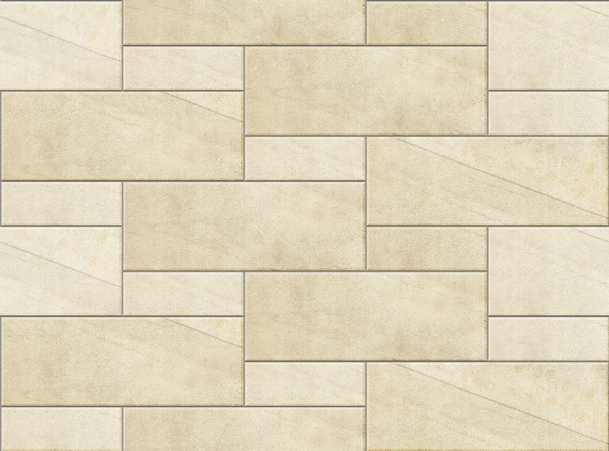 A seamless stone texture with buff sandstone blocks arranged in a Hopscotch pattern