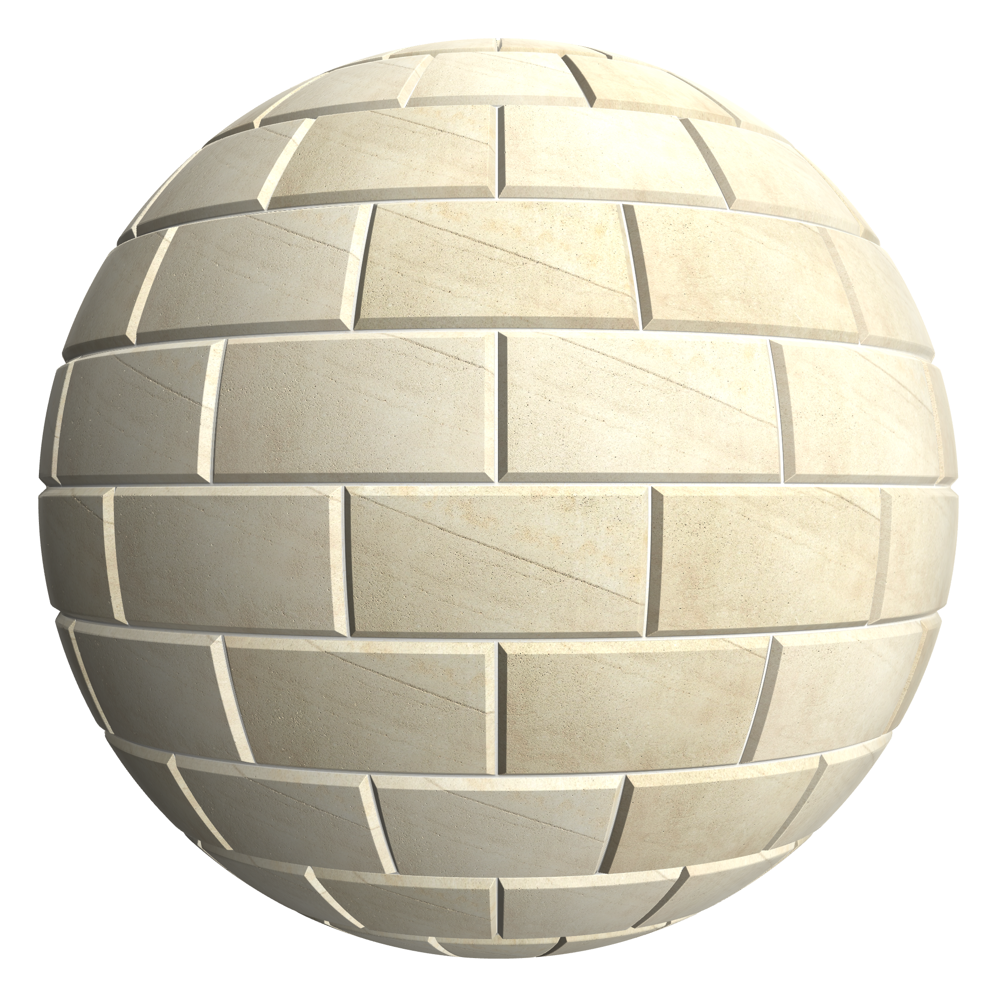 3D sphere preview of Buff Sandstone, Stretcher seamless texture