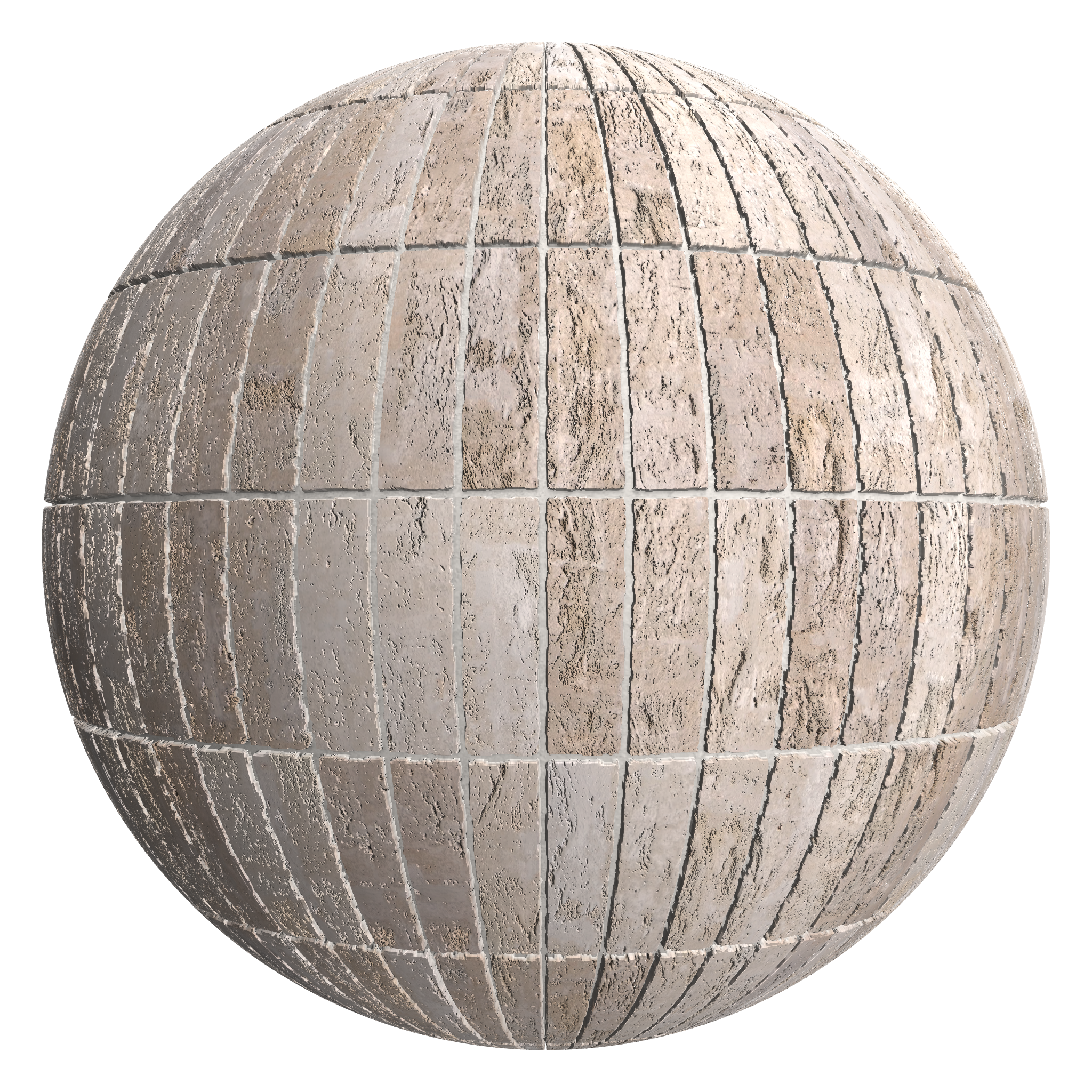 3D sphere preview of Buff Stack seamless texture