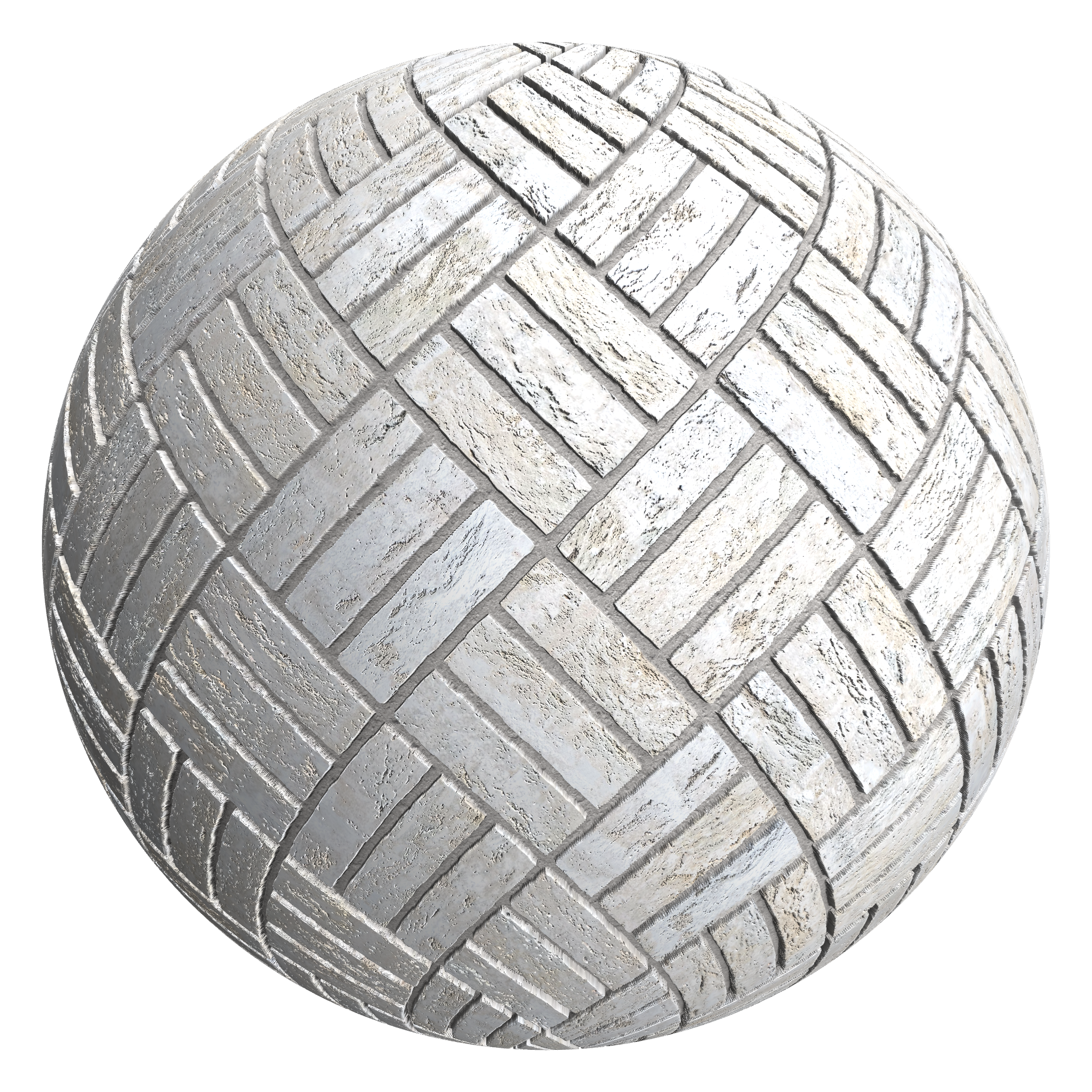 3D sphere preview of Buff, Triple Herringbone seamless texture
