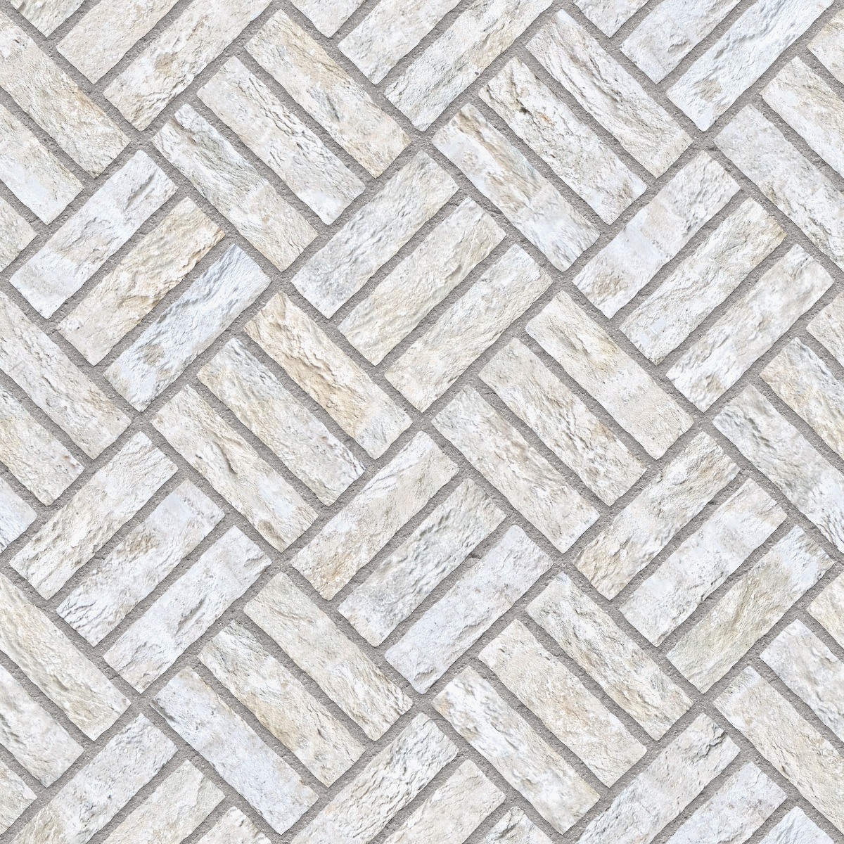 A seamless brick texture with buff units arranged in a Triple Herringbone pattern