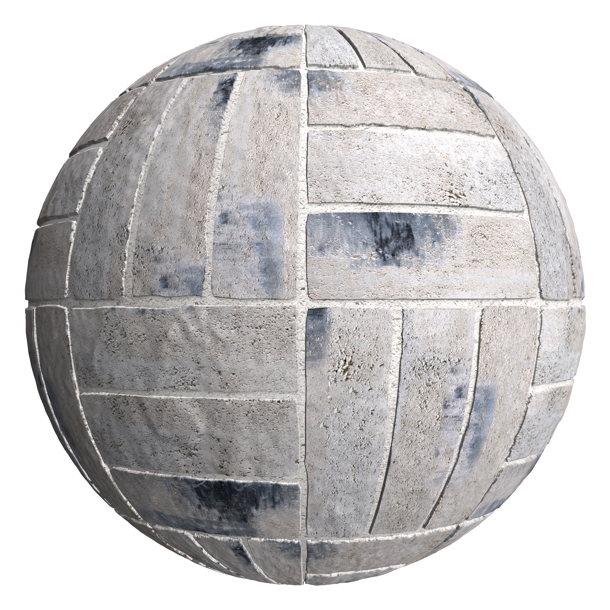 3D sphere preview of Charcoal Brick, Basketweave seamless texture