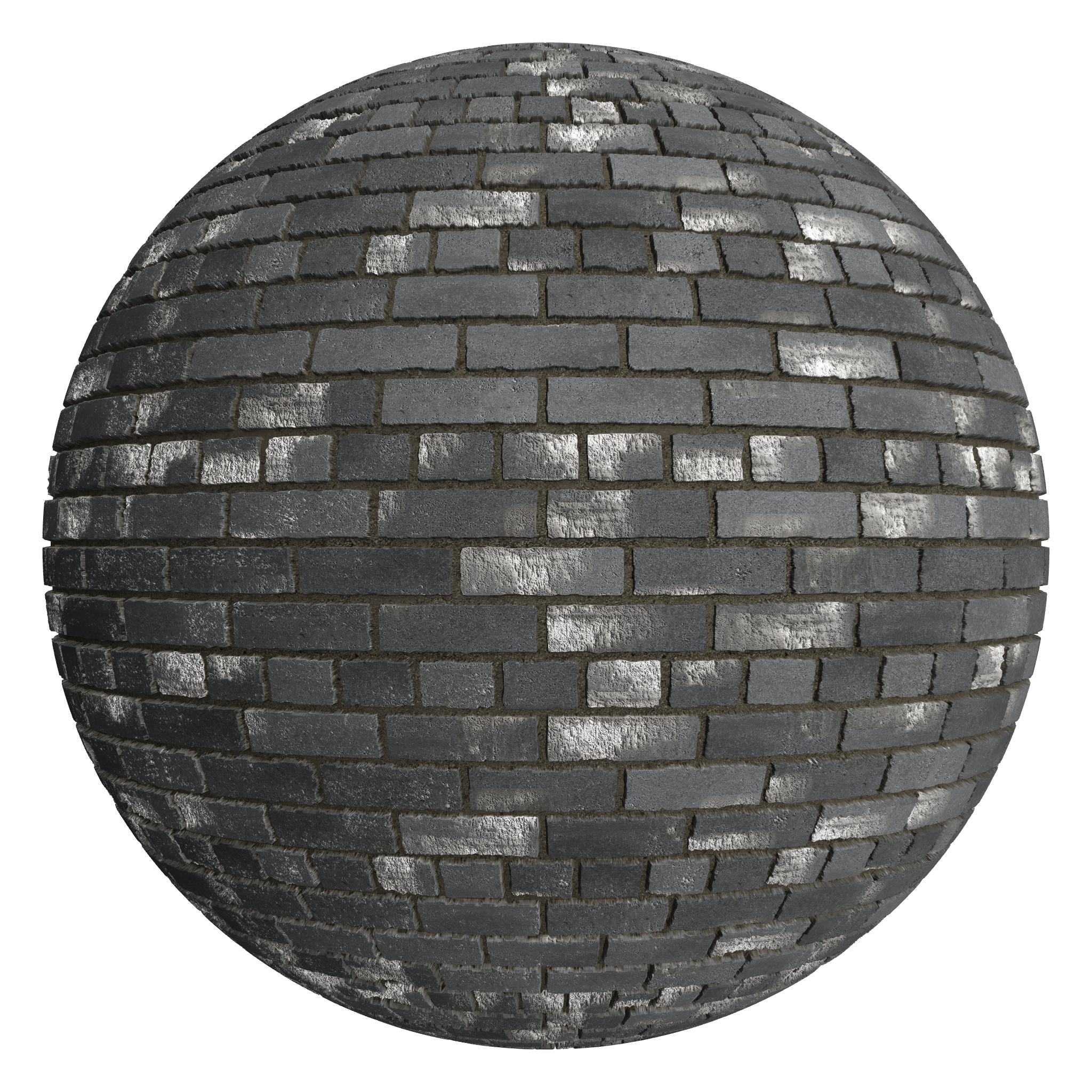 3D sphere preview of Charcoal Brick Common seamless texture