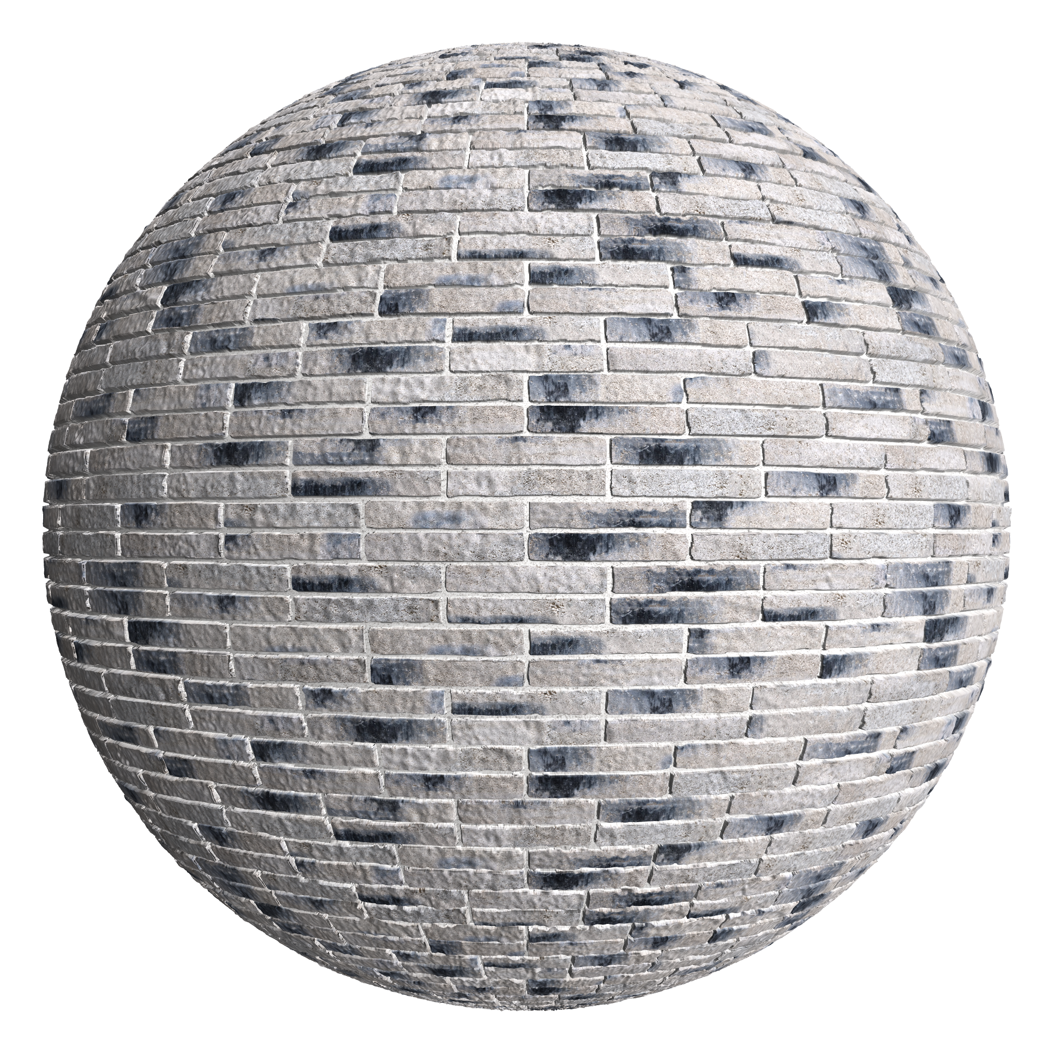 3D sphere preview of Charcoal Brick, Double Stretcher seamless texture