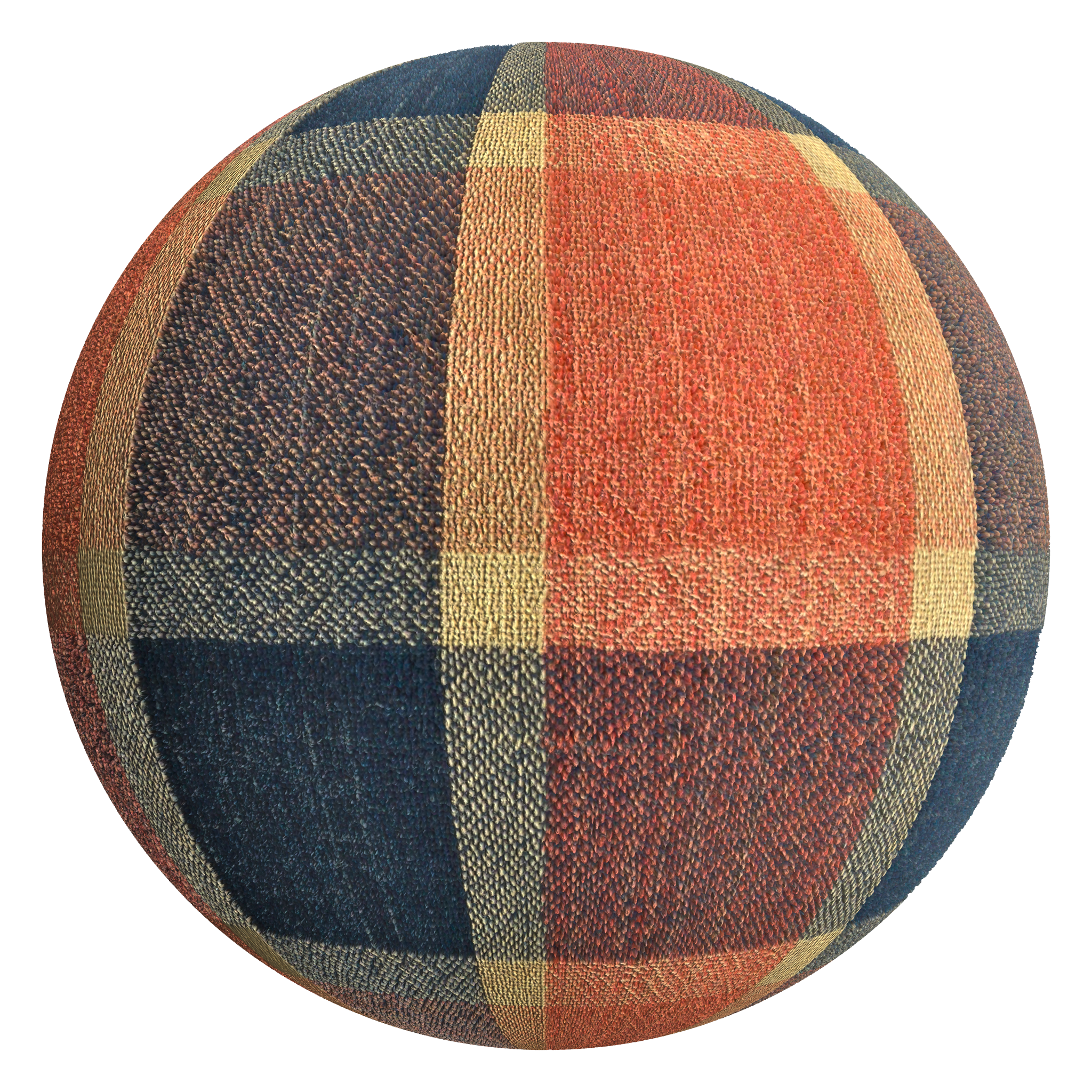 3D sphere preview of Checkered Wool Textile seamless texture