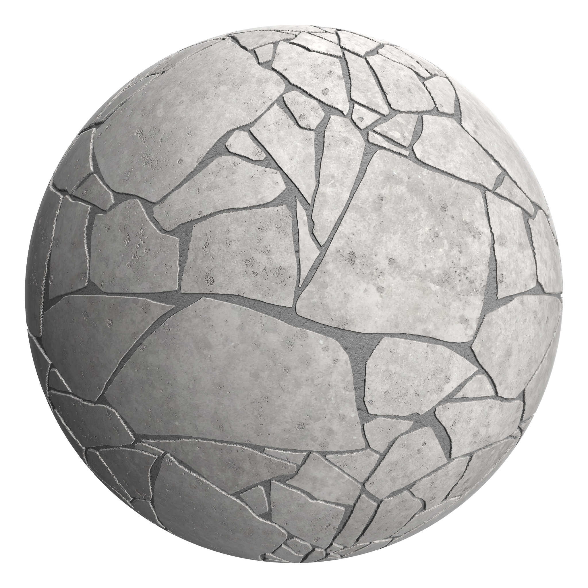 3D sphere preview of Concrete, Crazy Paving seamless texture