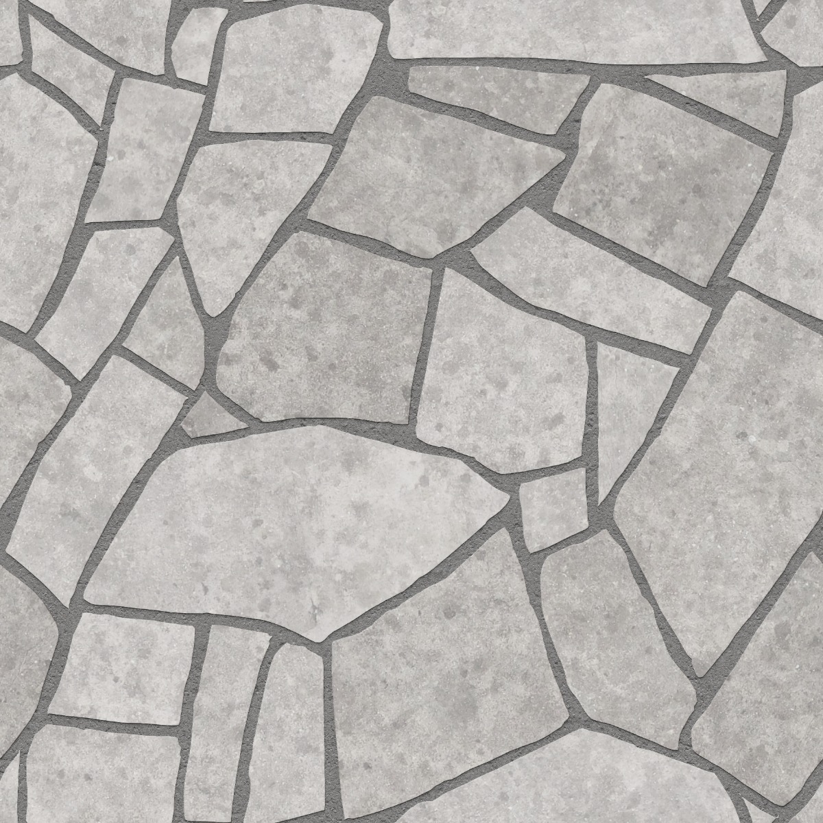 A seamless concrete texture with concrete blocks arranged in a Crazy Paving pattern