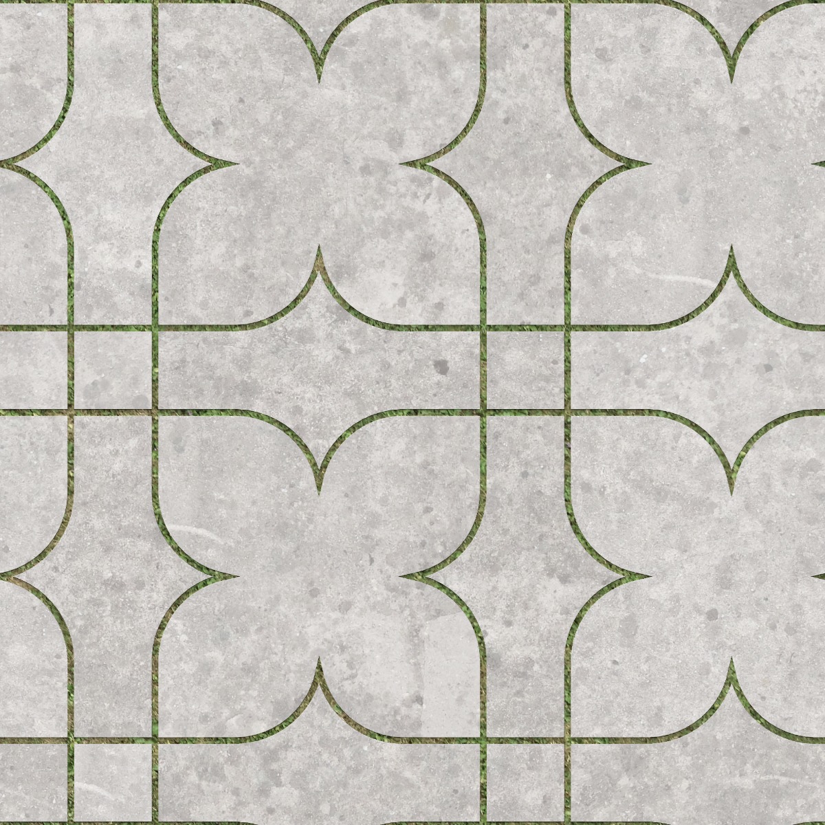 A seamless concrete texture with concrete blocks arranged in a Four Leaf pattern
