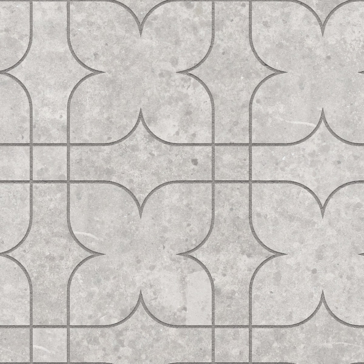A seamless concrete texture with concrete blocks arranged in a Four Leaf pattern