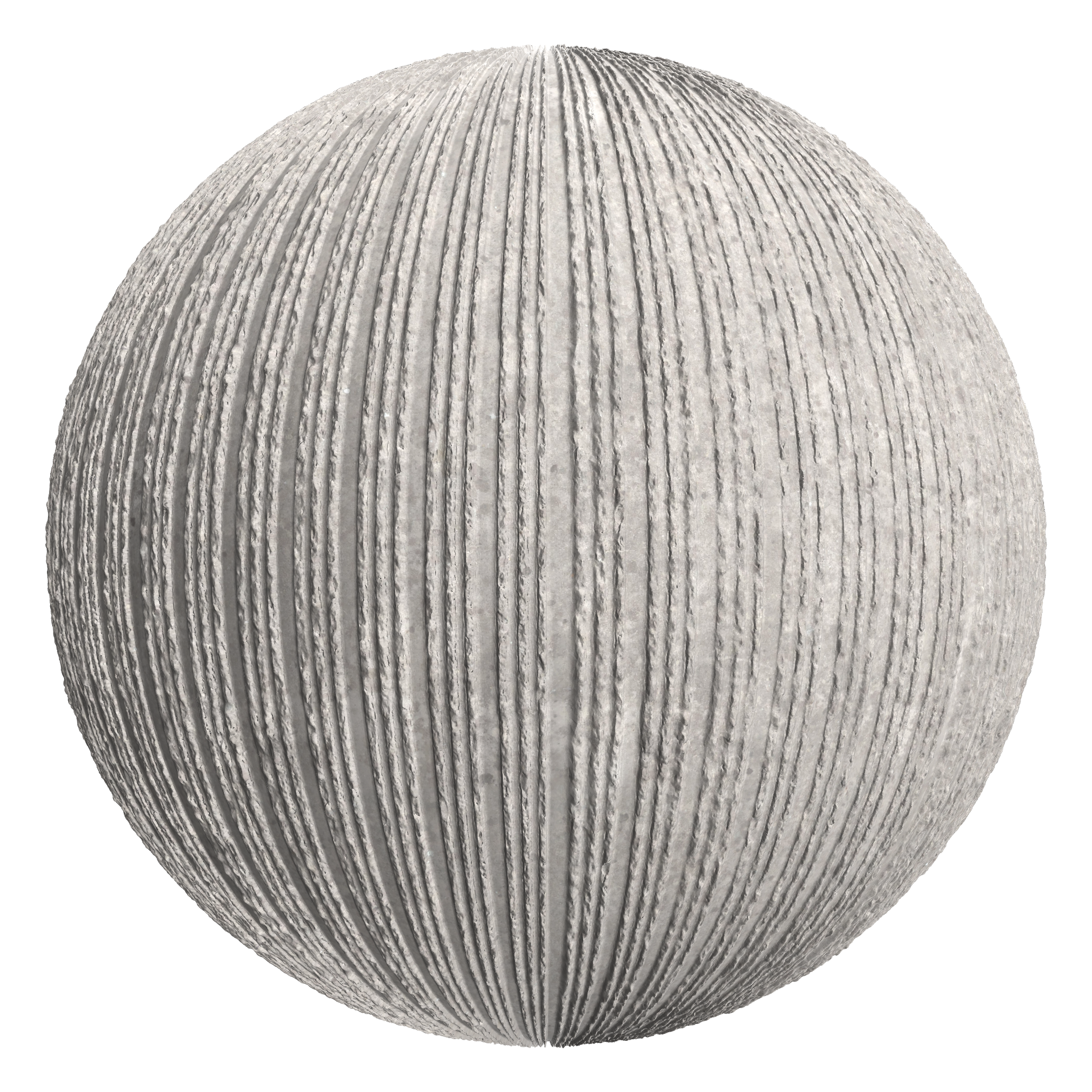3D sphere preview of Vertical Bush Hammered Concrete seamless texture