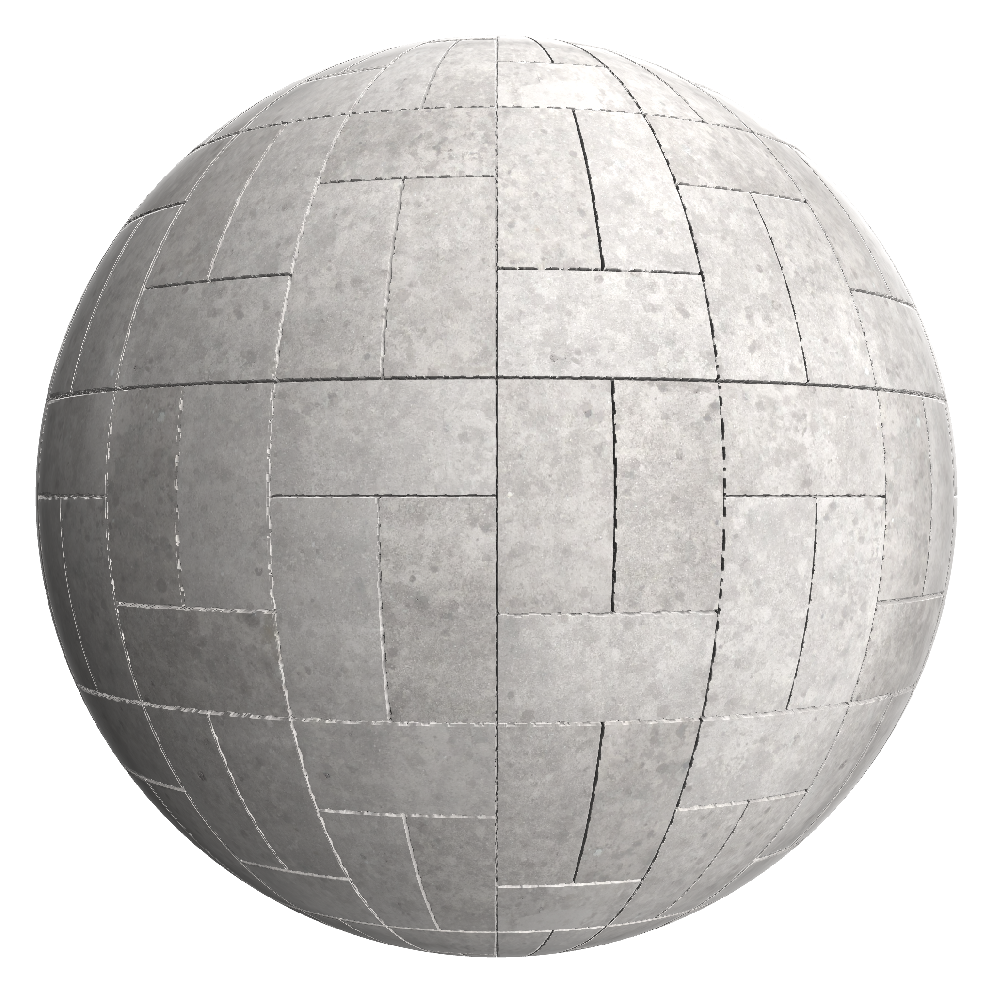 3D sphere preview of Concrete, Single Basketweave seamless texture