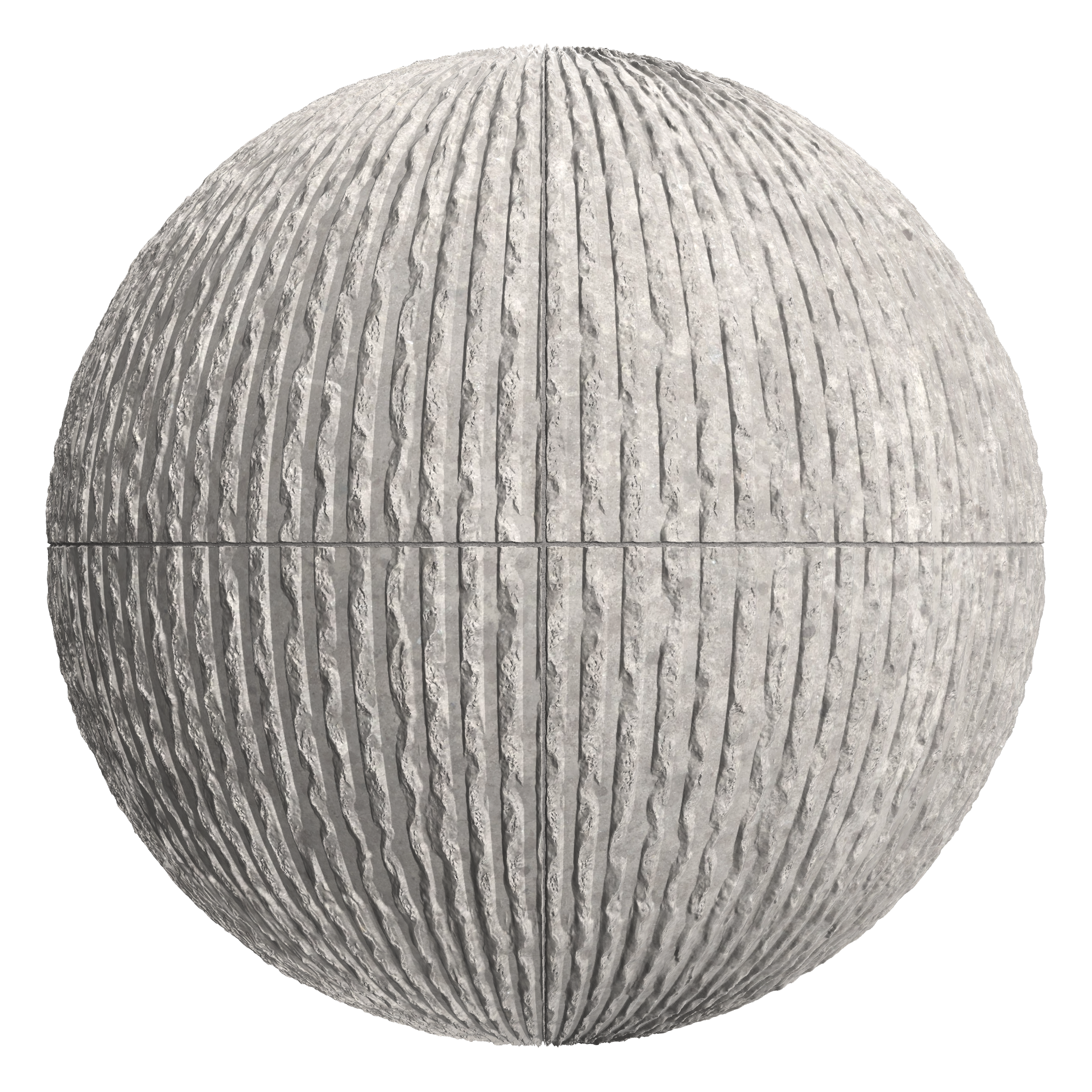 3D sphere preview of Vertical Bush Hammered Concrete, Stack seamless texture