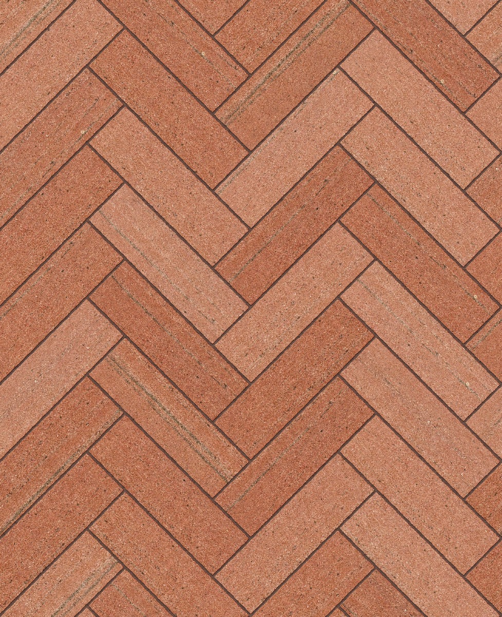 A seamless stone texture with corncockle red sandstone blocks arranged in a Herringbone pattern