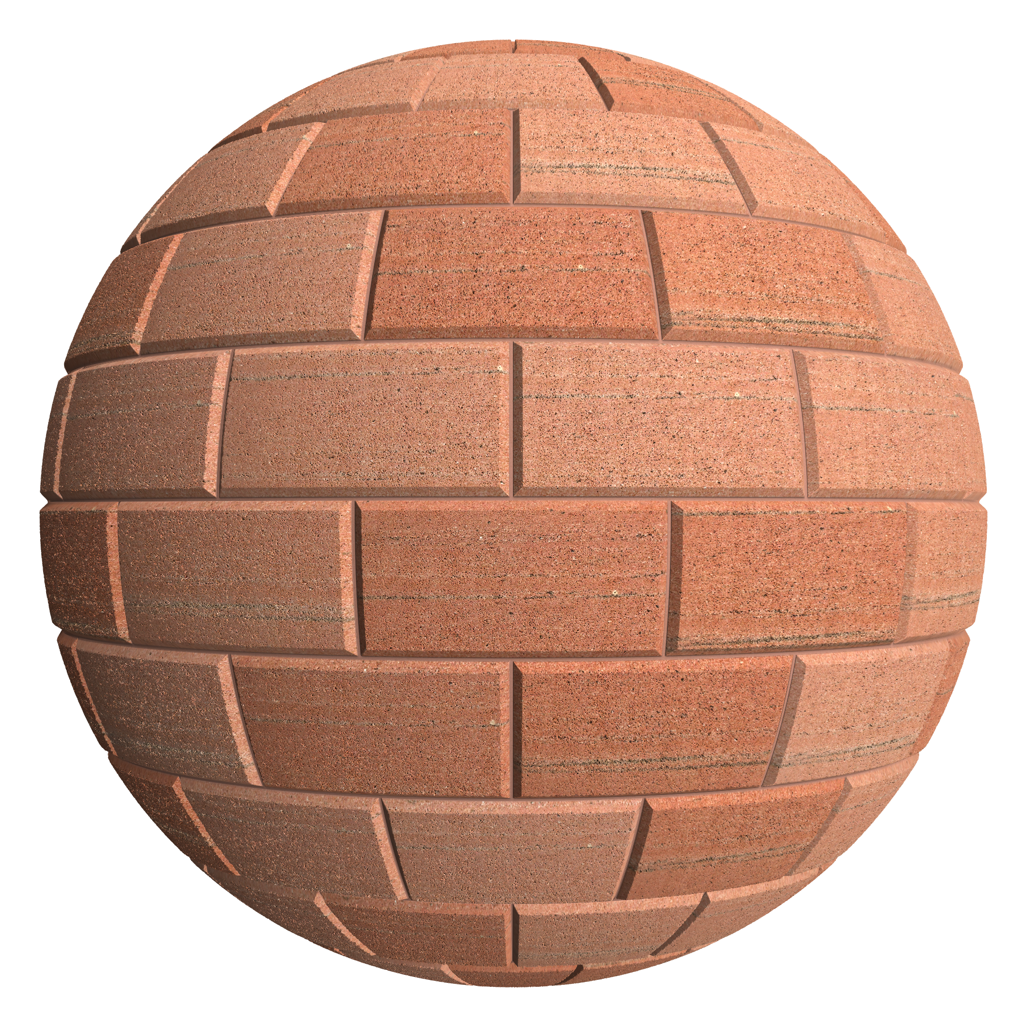 3D sphere preview of Corncockle Red Sandstone, Stretcher seamless texture