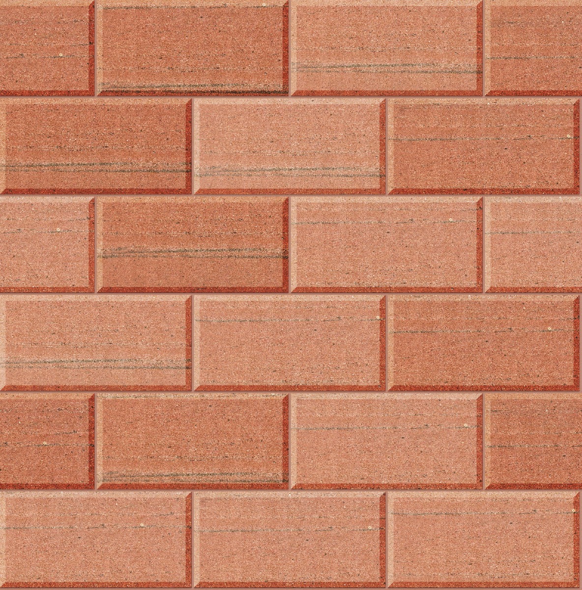 A seamless stone texture with corncockle red sandstone blocks arranged in a Stretcher pattern