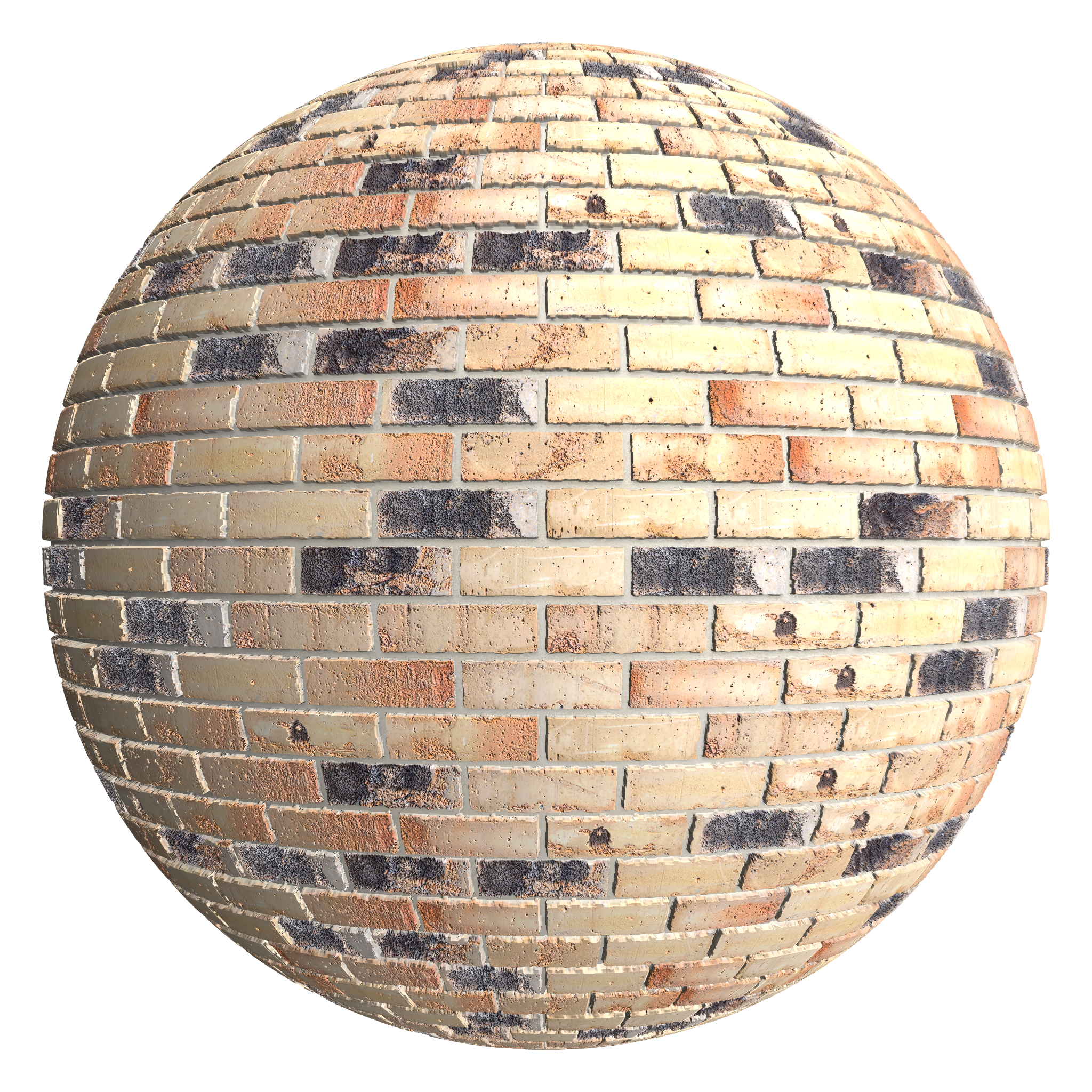 3D sphere preview of Stock Brick Stretcher seamless texture