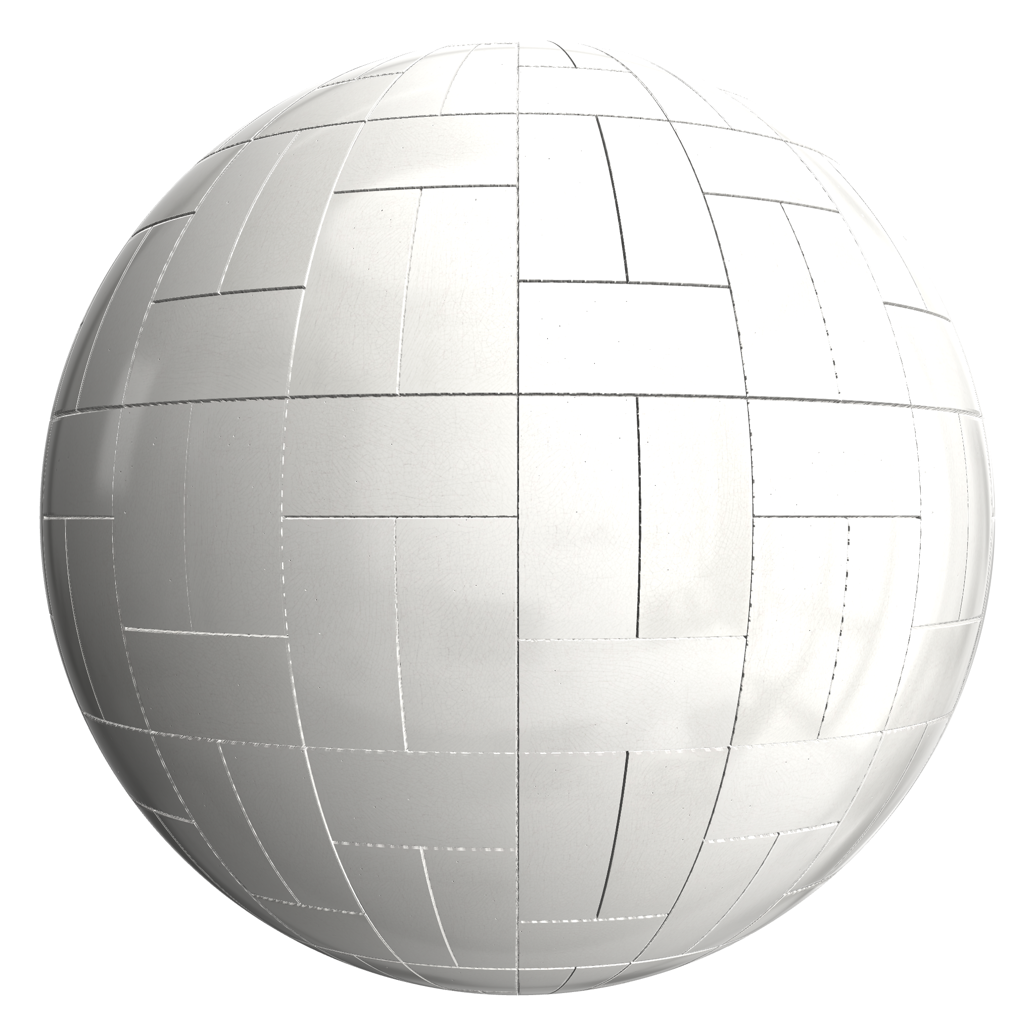 3D sphere preview of Crazing Tile, Single Basketweave seamless texture