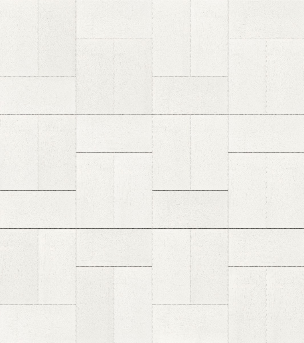 A seamless tile texture with crazing tile tiles arranged in a Single Basketweave pattern