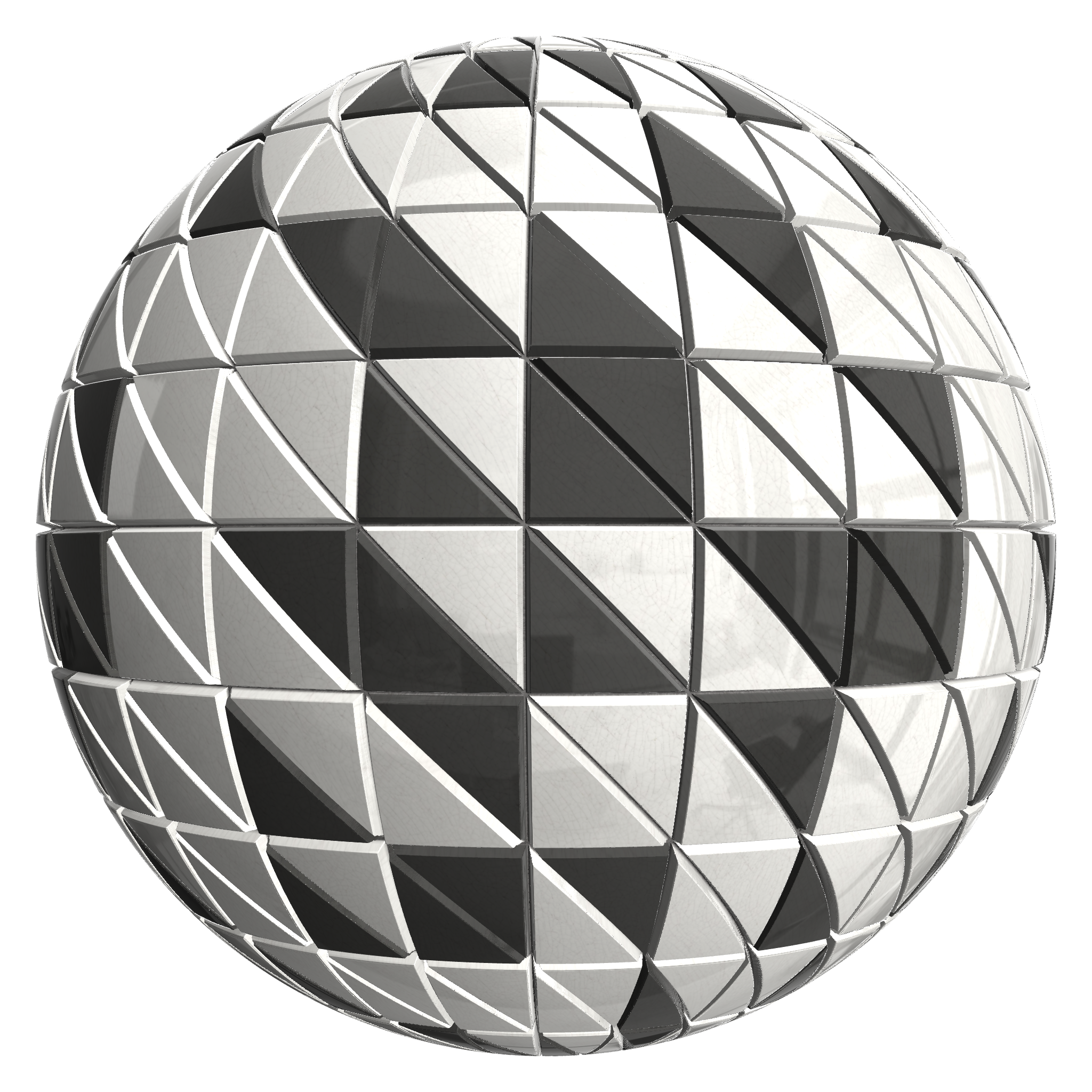 3D sphere preview of Crazing Tile, Triangle seamless texture