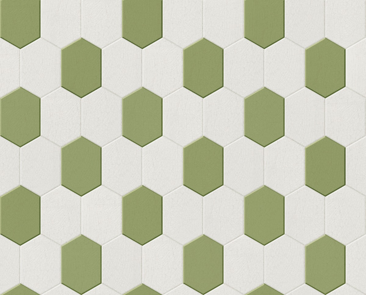 A seamless tile texture with crazing tile tiles arranged in a Variable Hexagon pattern