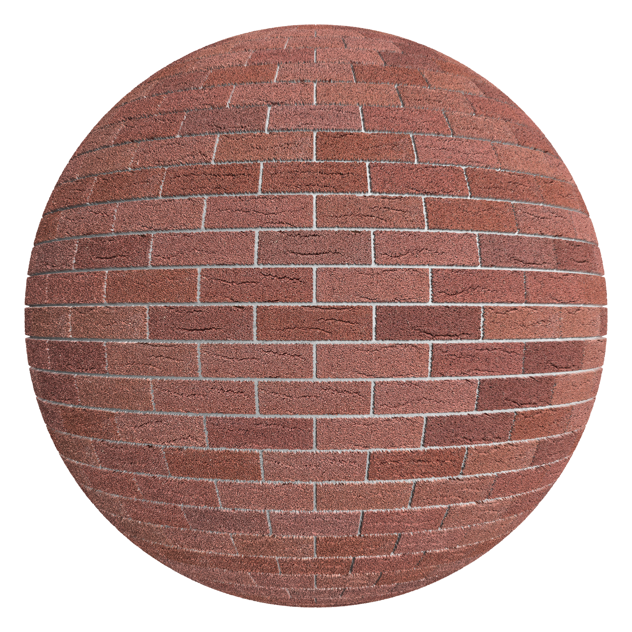 3D sphere preview of Creased Brick Stretcher seamless texture