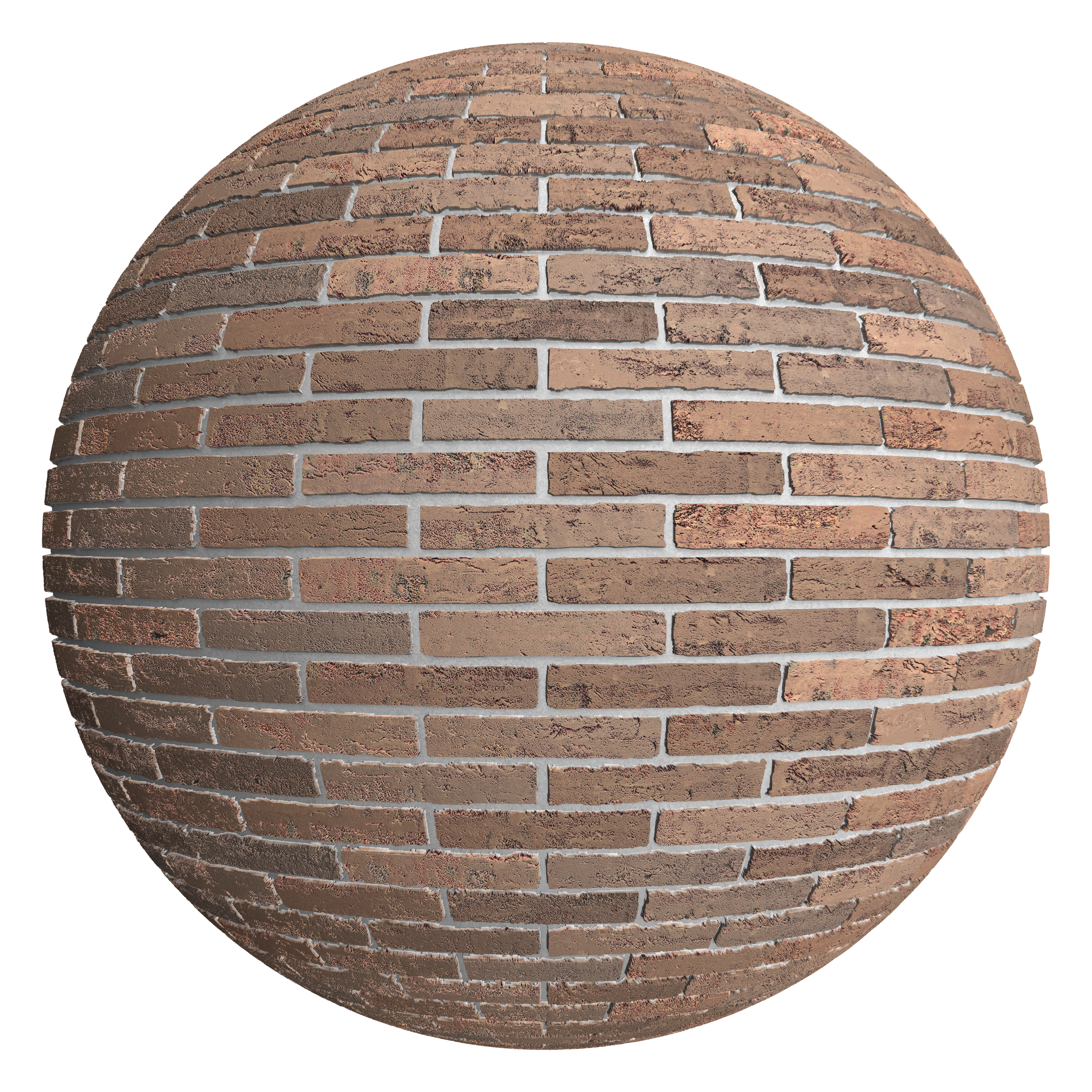 3D sphere preview of Creased Brick Stretcher seamless texture