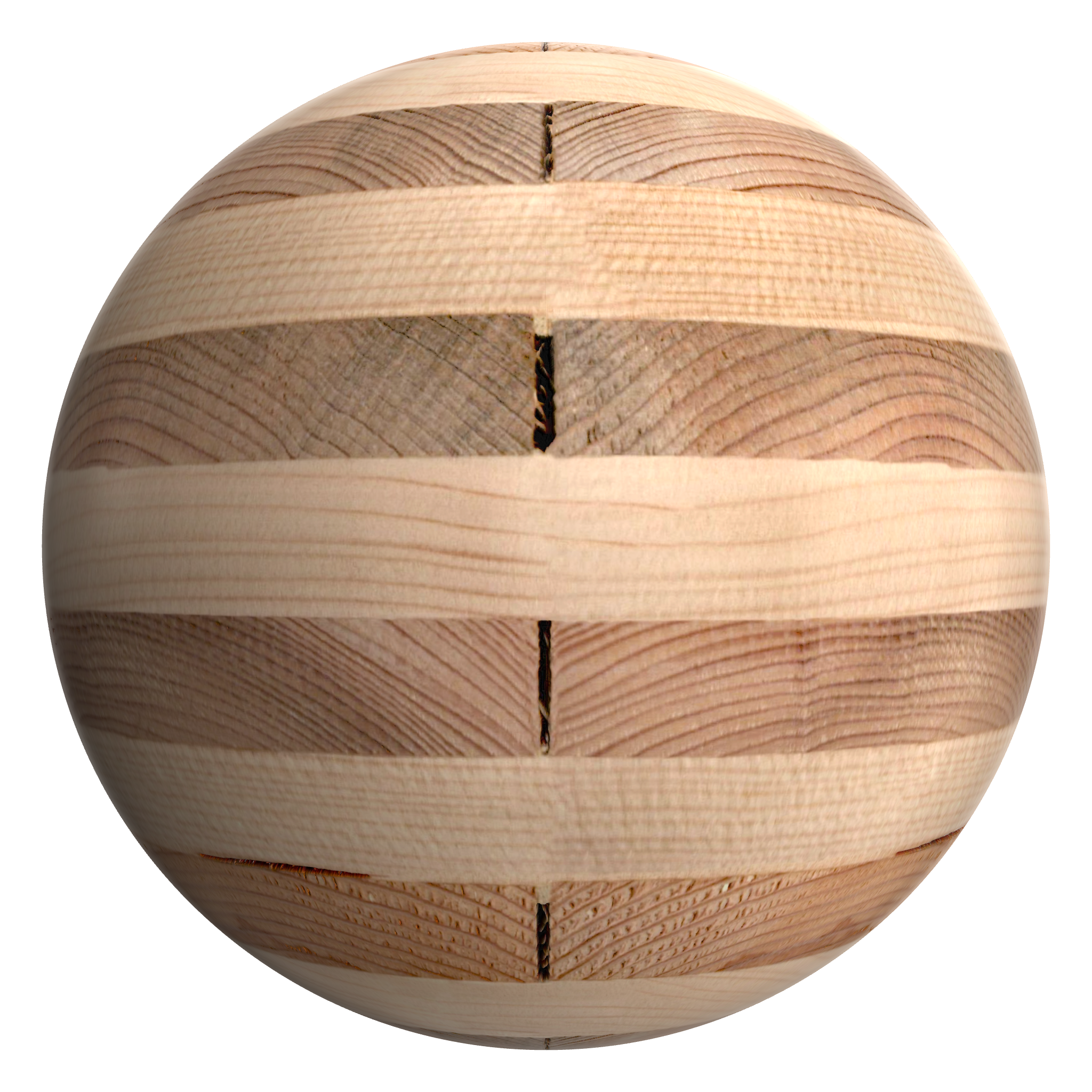 3D sphere preview of Cross Laminated Timber (CLT) End Grain seamless texture