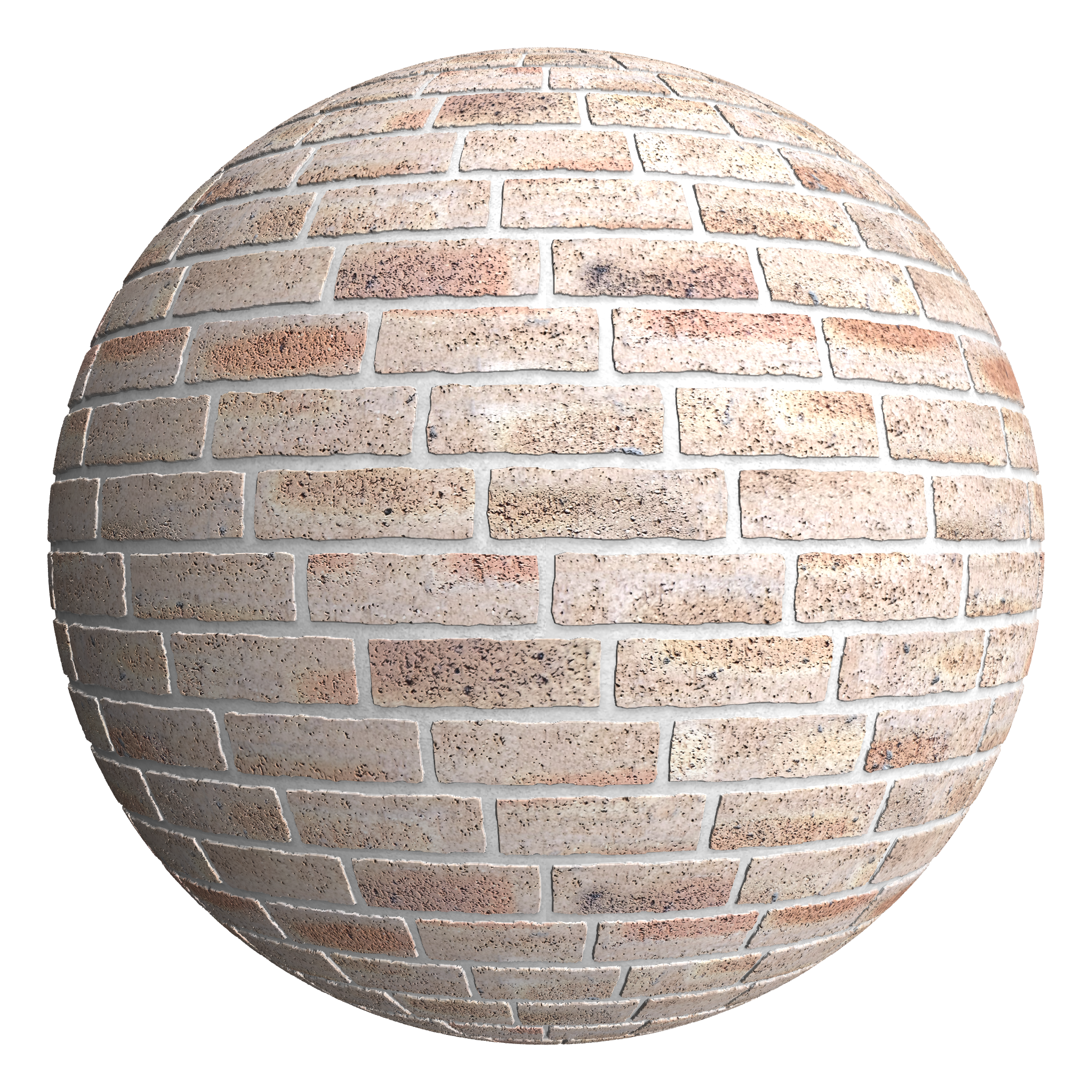 3D sphere preview of Dragfaced Brick, 1/4 Stretcher  seamless texture