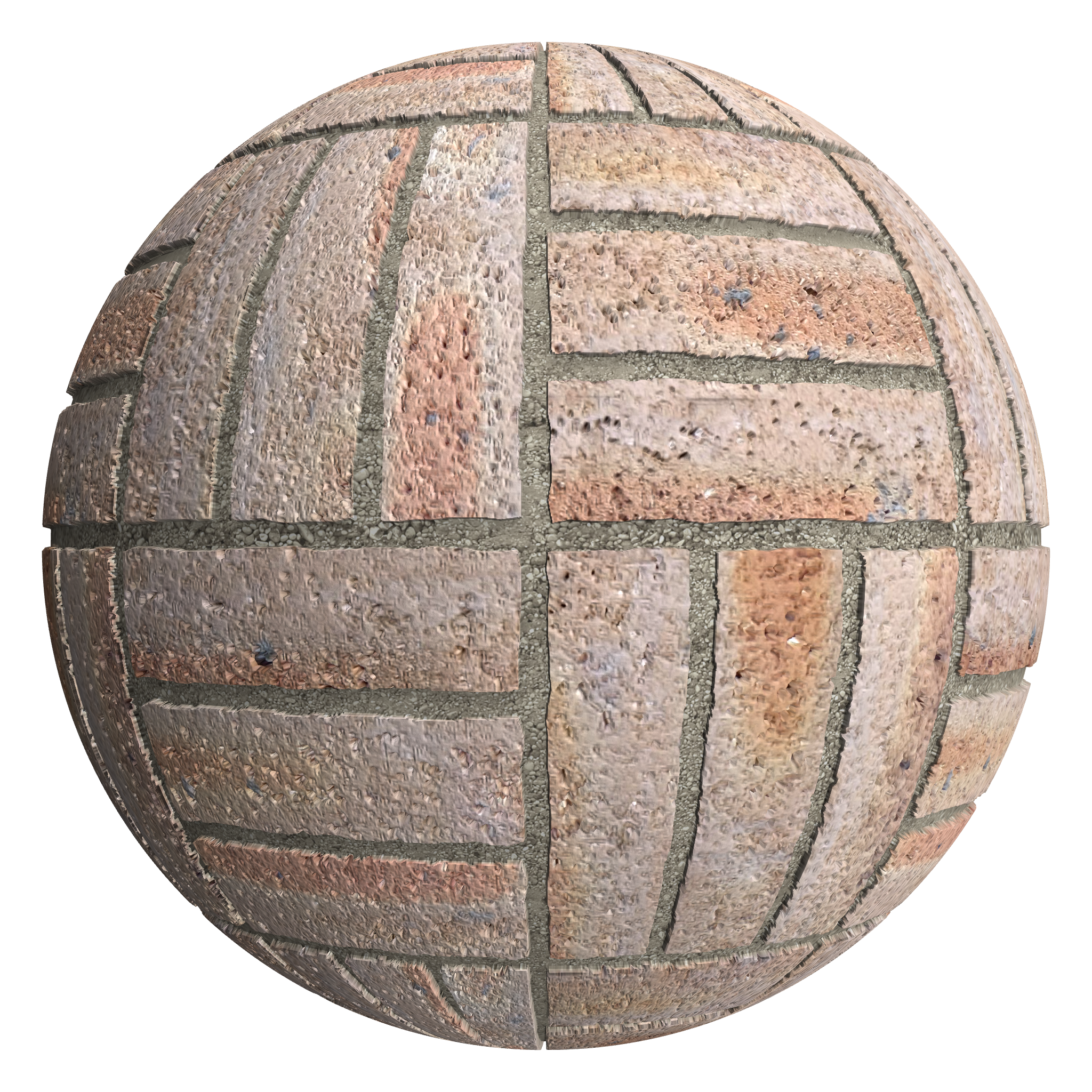 3D sphere preview of Dragfaced Brick, Basketweave seamless texture