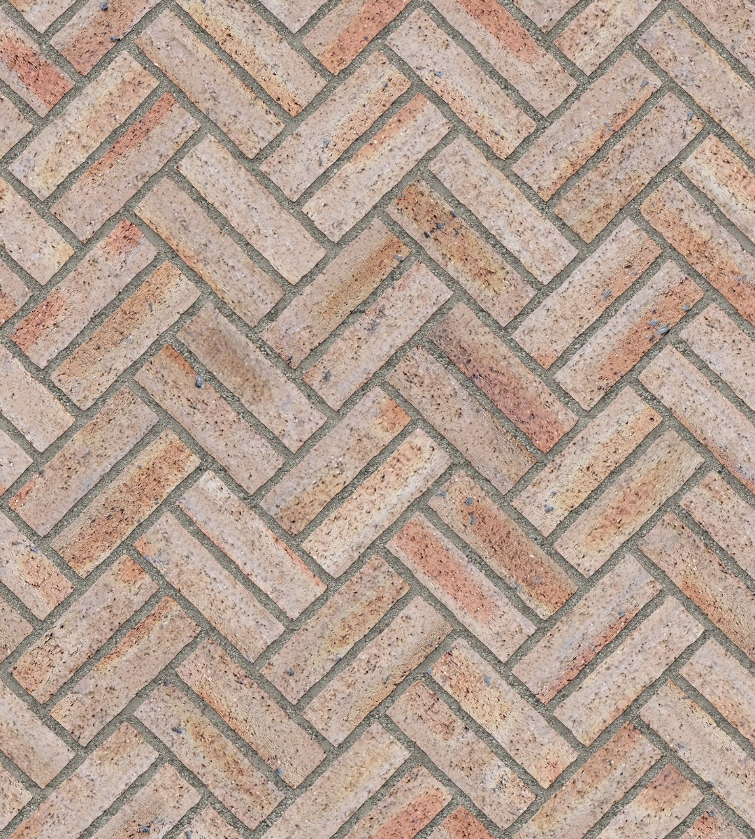 A seamless brick texture with dragfaced brick units arranged in a Double Herringbone pattern