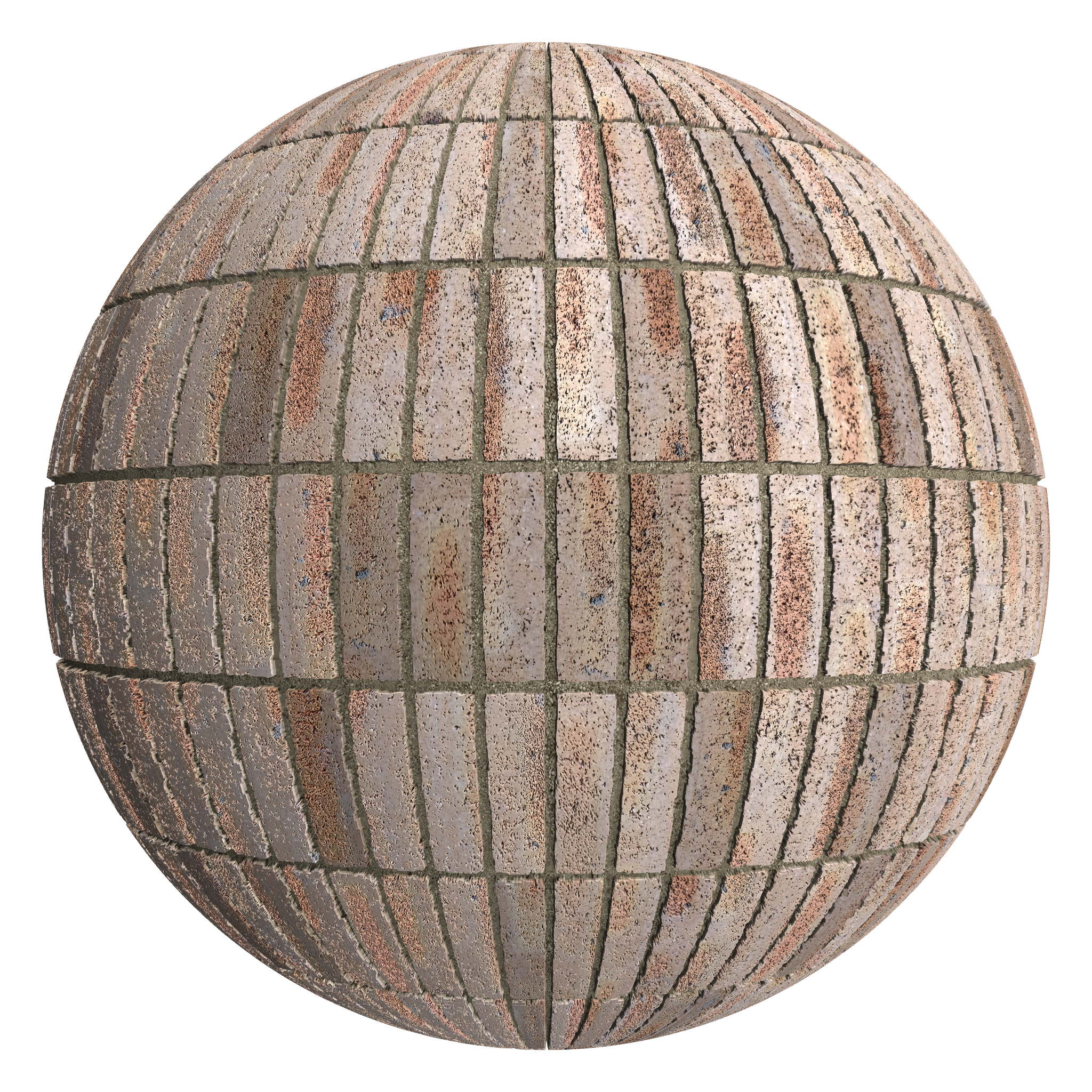 3D sphere preview of Dragfaced Brick Stack seamless texture