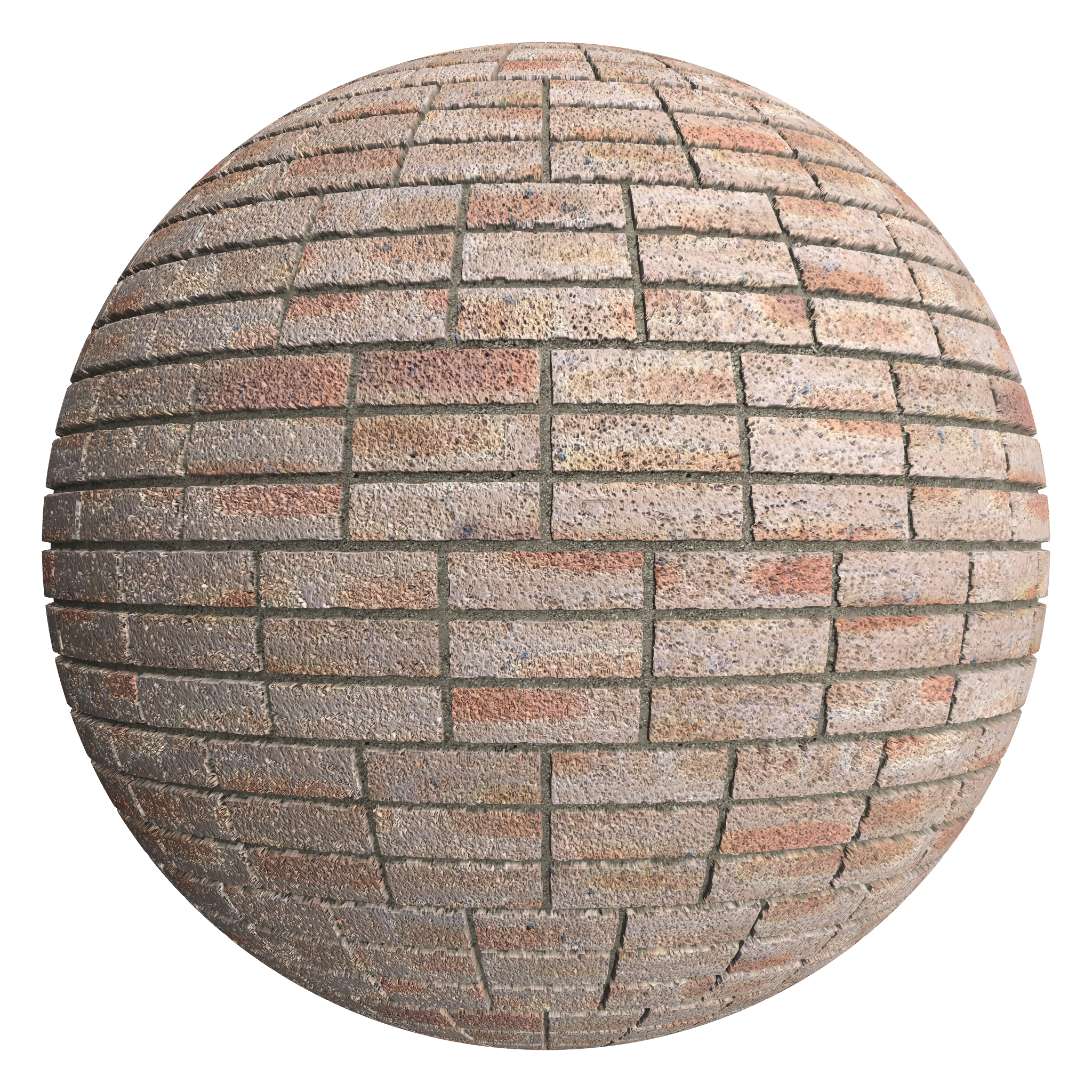 3D sphere preview of Dragfaced Brick, Triple Stretcher seamless texture