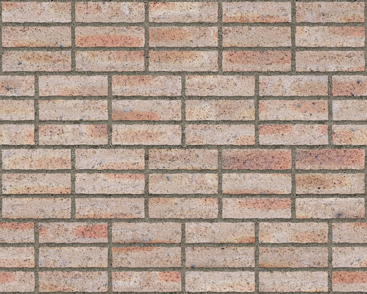 A seamless brick texture with dragfaced brick units arranged in a Triple Stretcher pattern