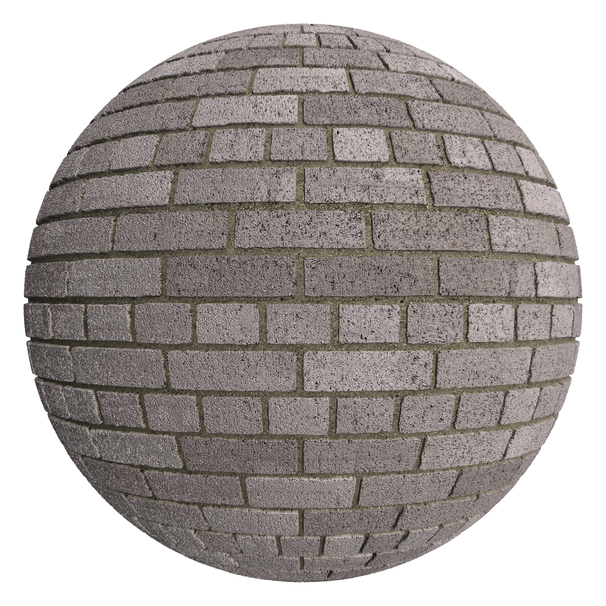 3D sphere preview of Even Drag Brick Common seamless texture
