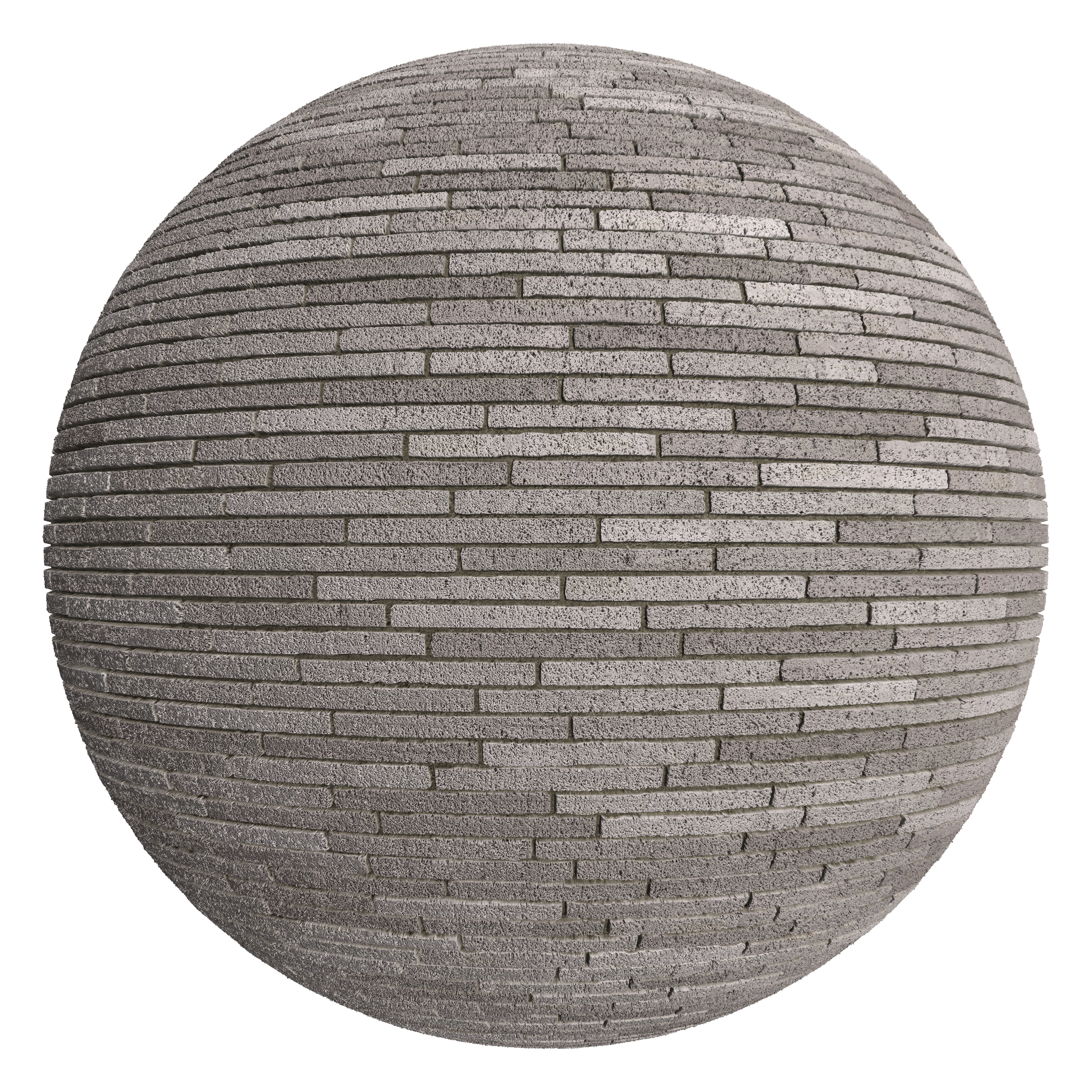 3D sphere preview of Even Drag Brick Staggered seamless texture