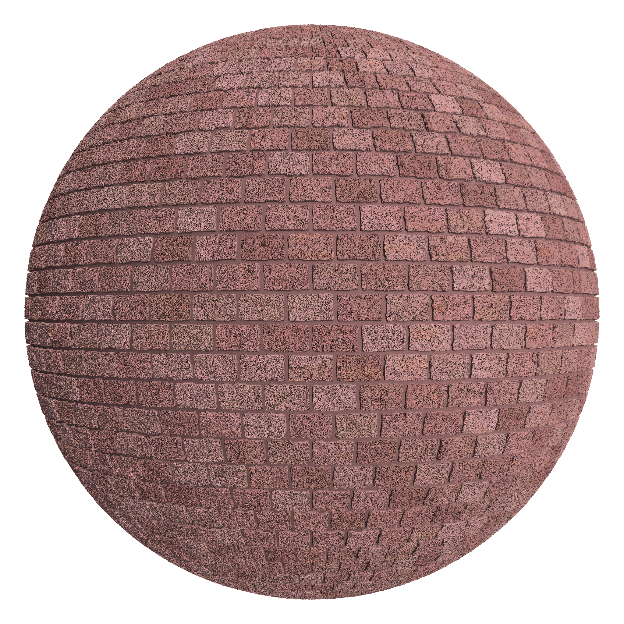 3D sphere preview of Even Drag Brick Stretcher seamless texture
