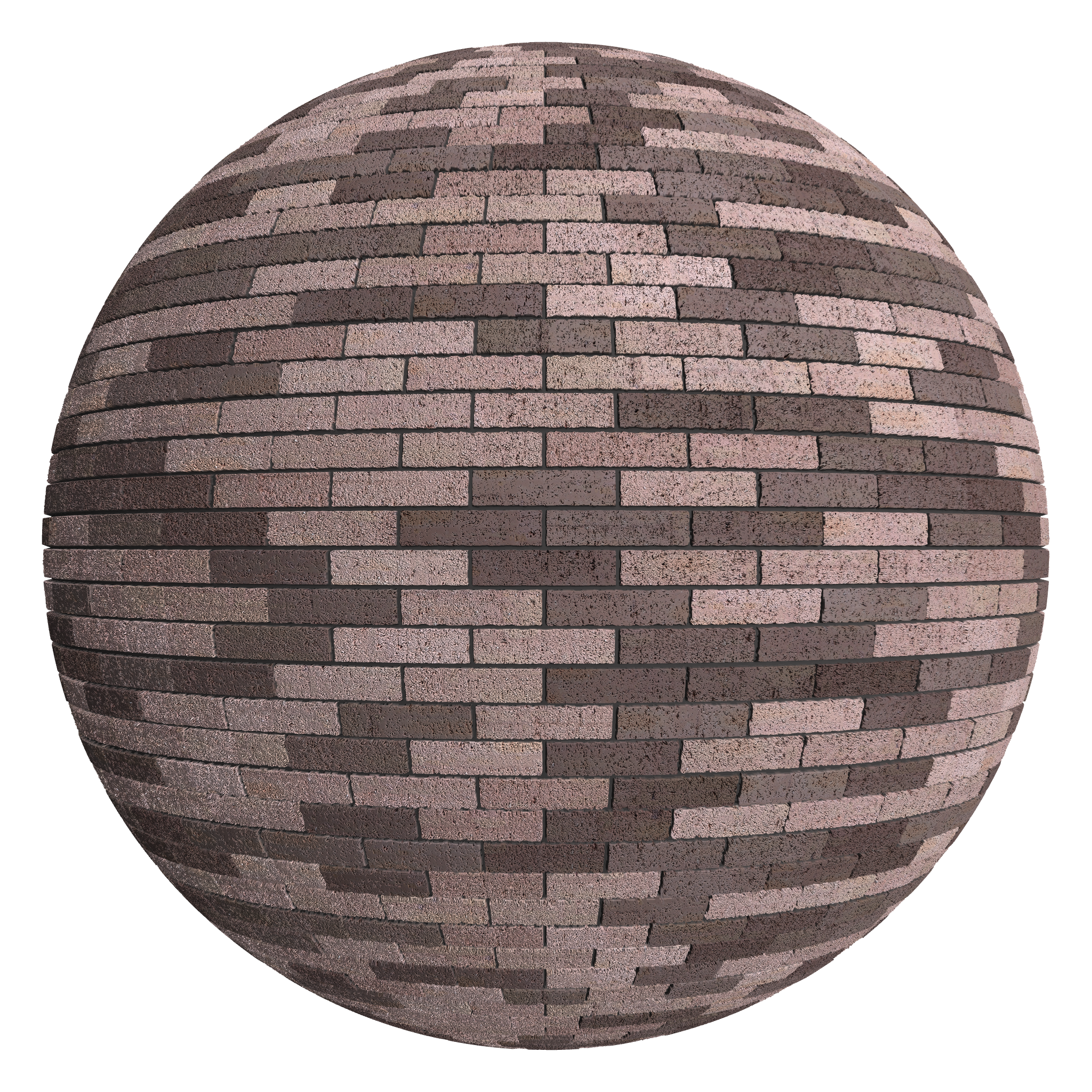 3D sphere preview of Even Drag Brick Stretcher seamless texture