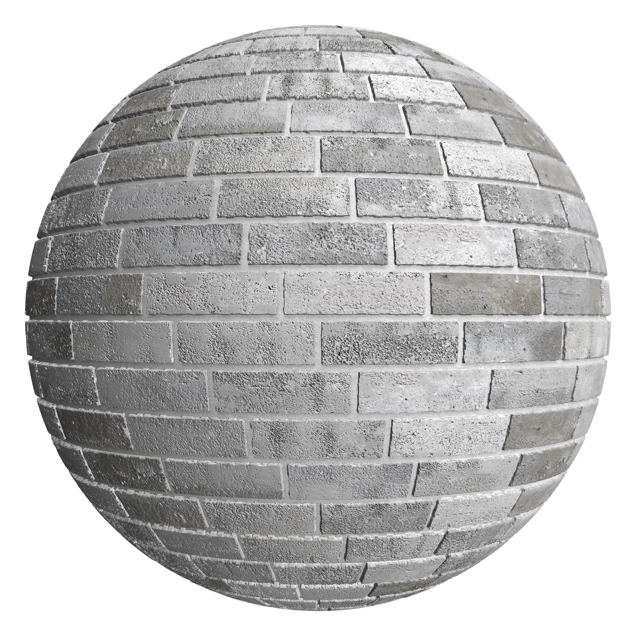 3D sphere preview of Finnish Grey Brick, 1/4 Stretcher  seamless texture