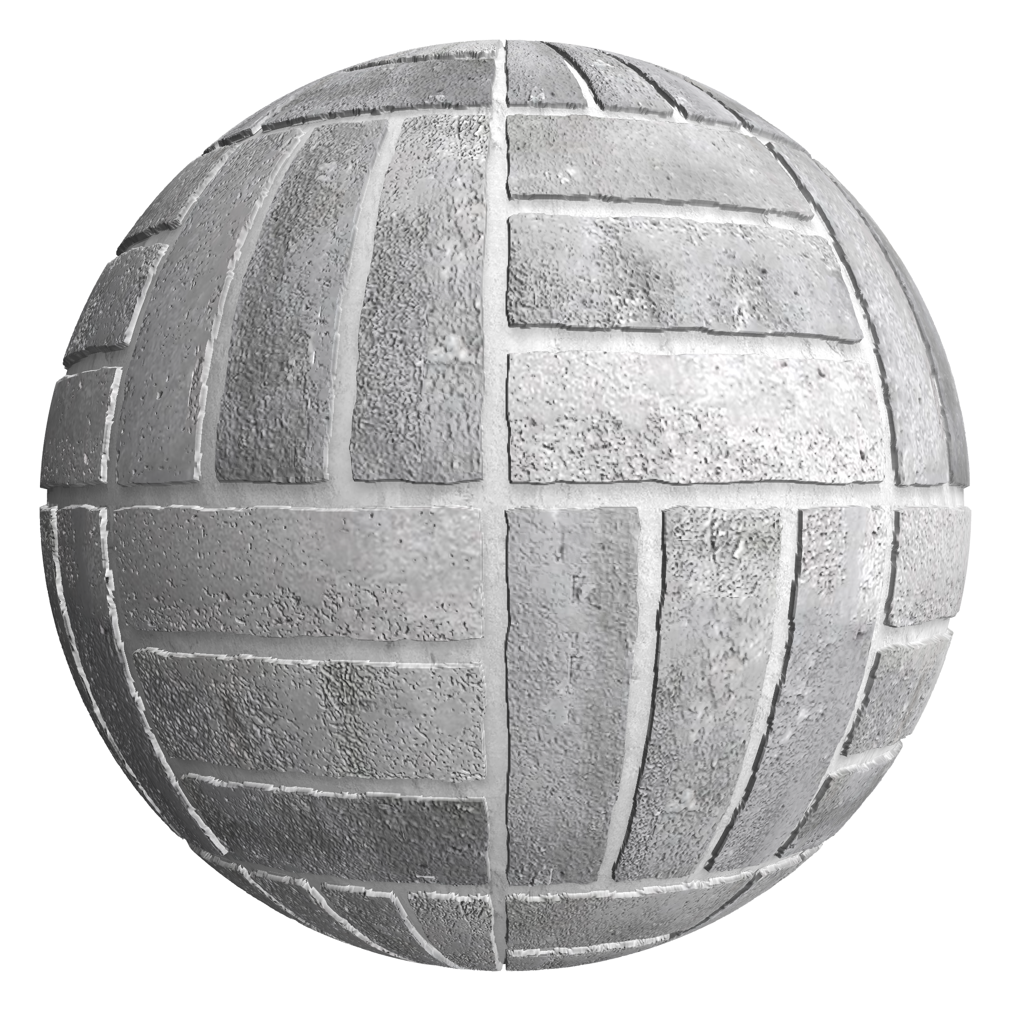 3D sphere preview of Finnish Grey Brick, Basketweave seamless texture