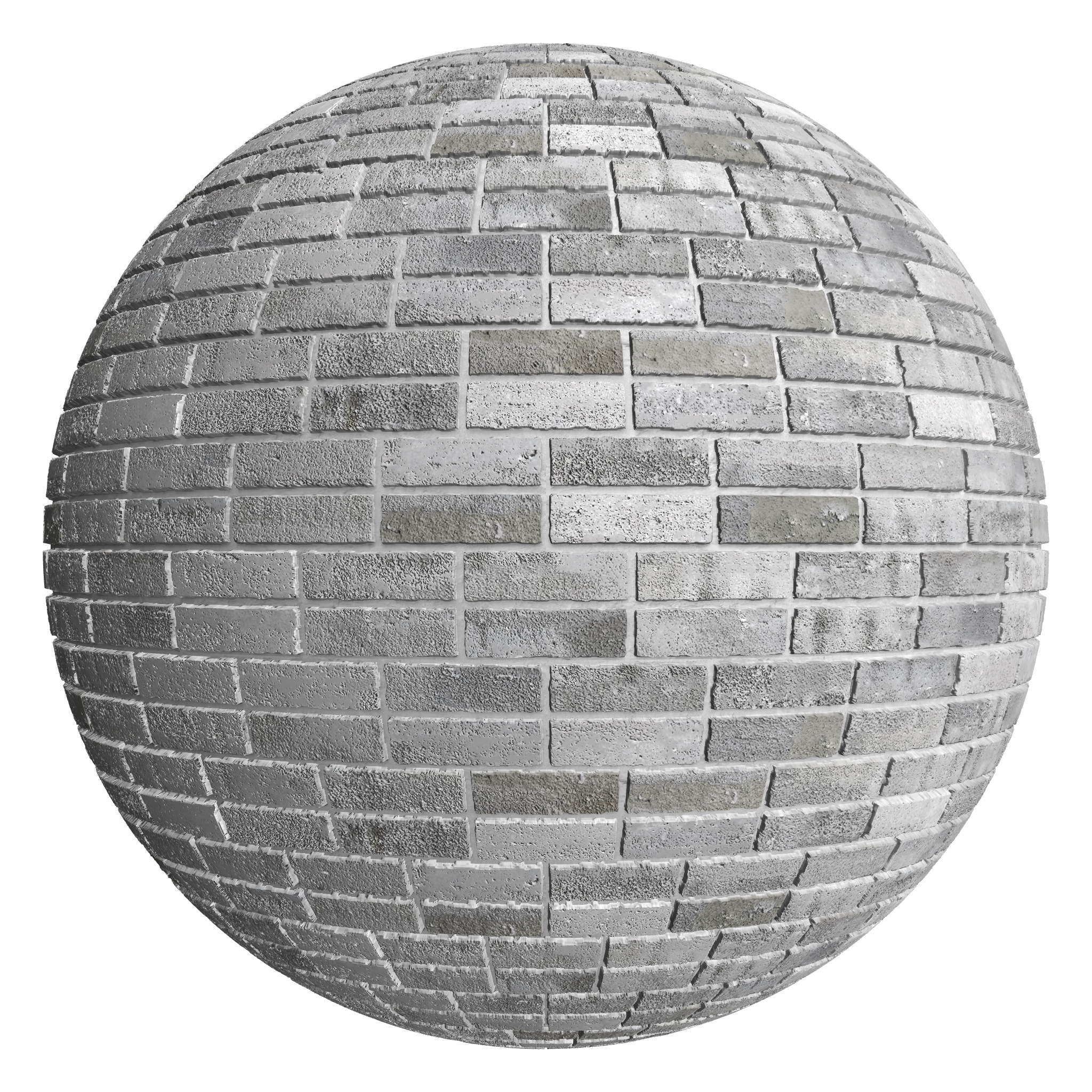 3D sphere preview of Finnish Grey Brick, Double Stretcher seamless texture